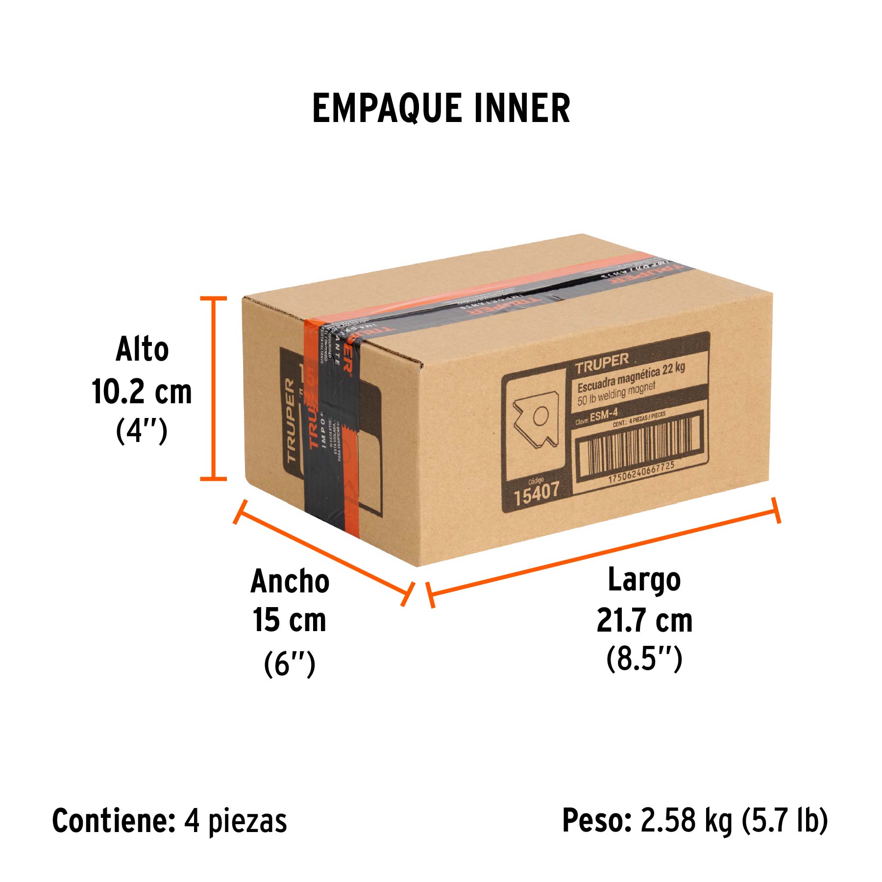 Escuadra magnética para soldar de 4", carga 22 kg, TRUPER TRUPER