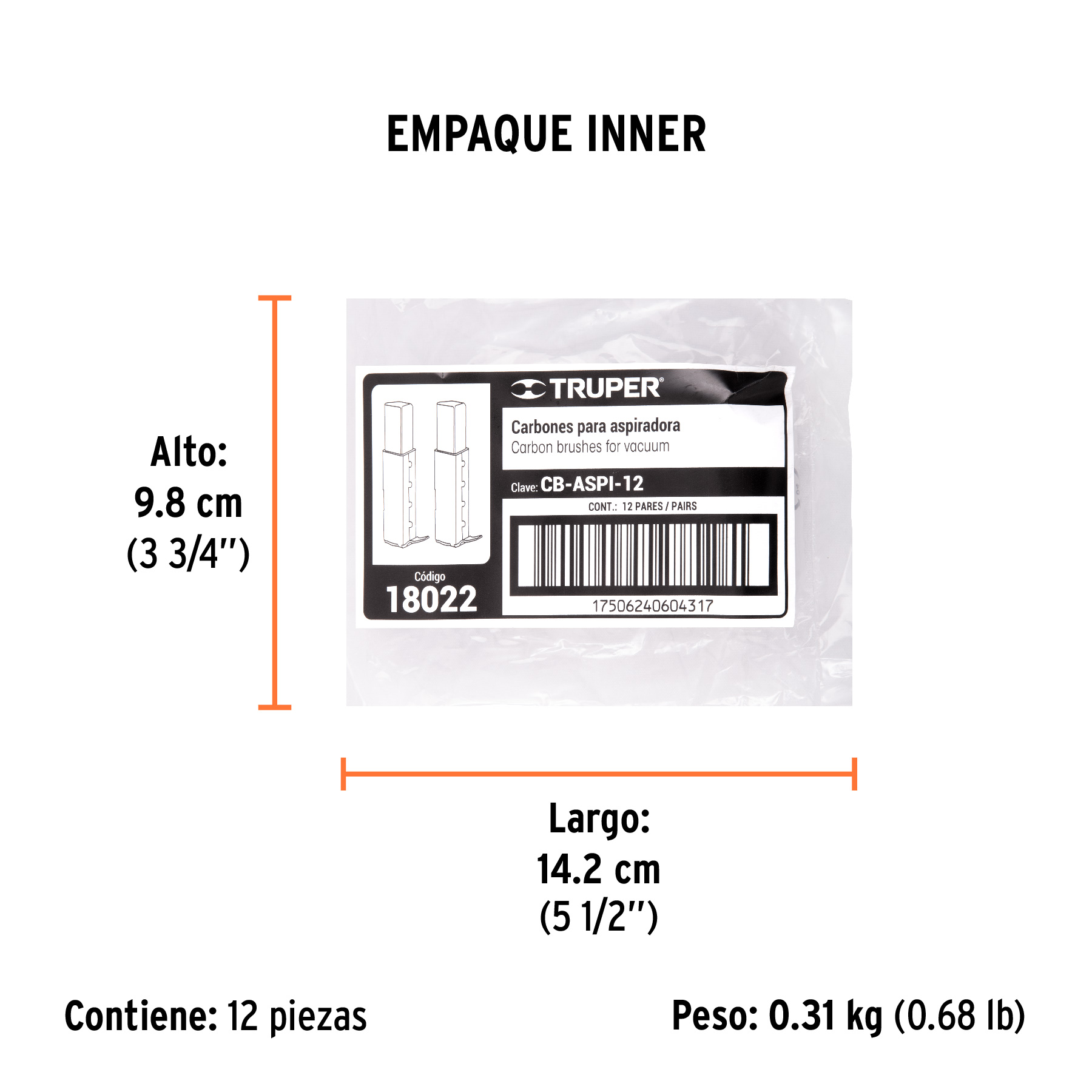 Bolsa con 2 carbones de repuesto para ASPI-12, TRUPER TRUPER