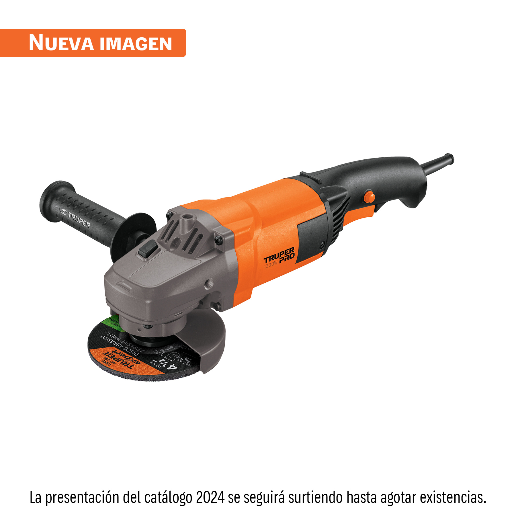 Esmeriladora angular 4-1/2", 1300W, TRUPER PRO TRUPER