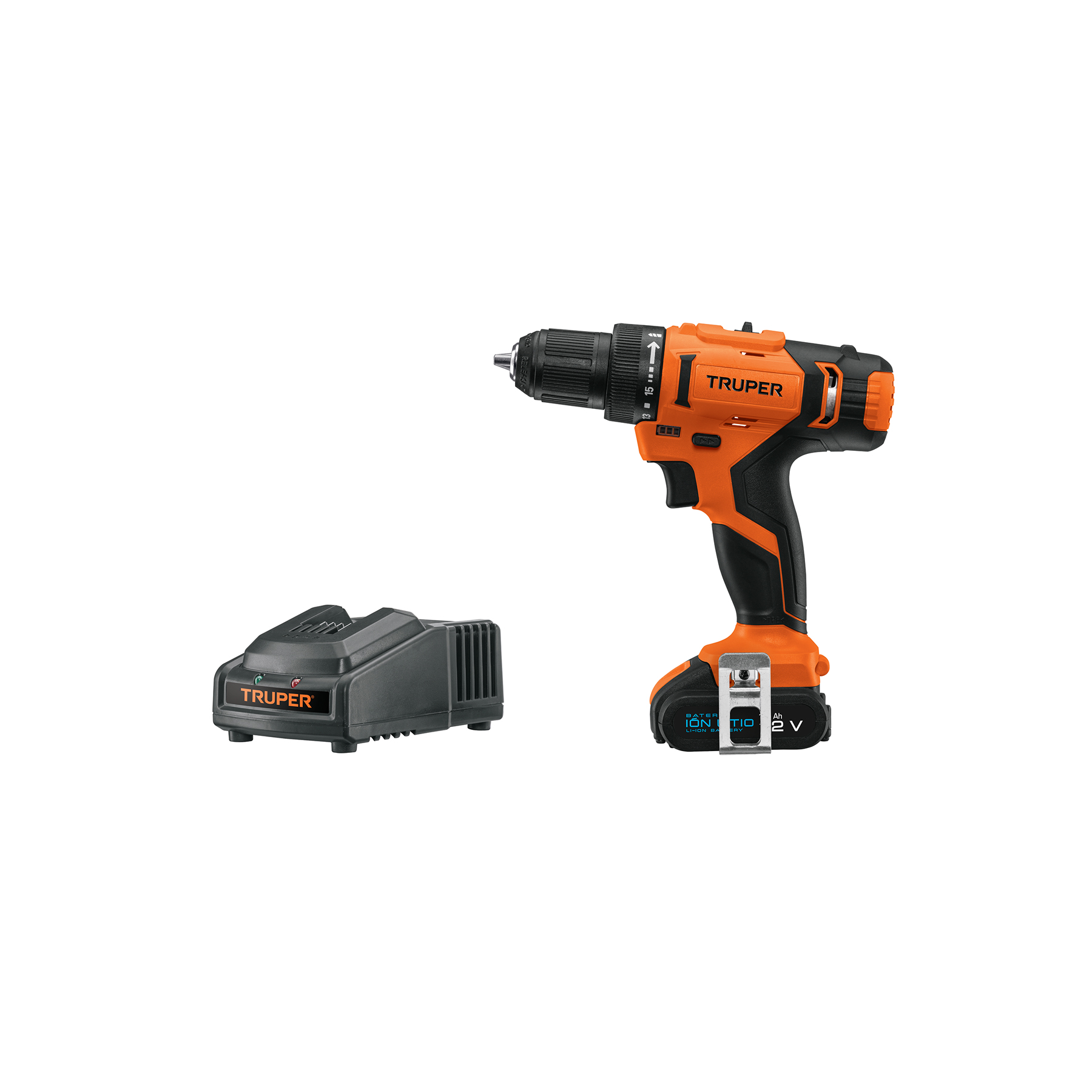 Taladro/destornillador 3/8", 12V, 1 batería 2Ah, PRO TRUPER