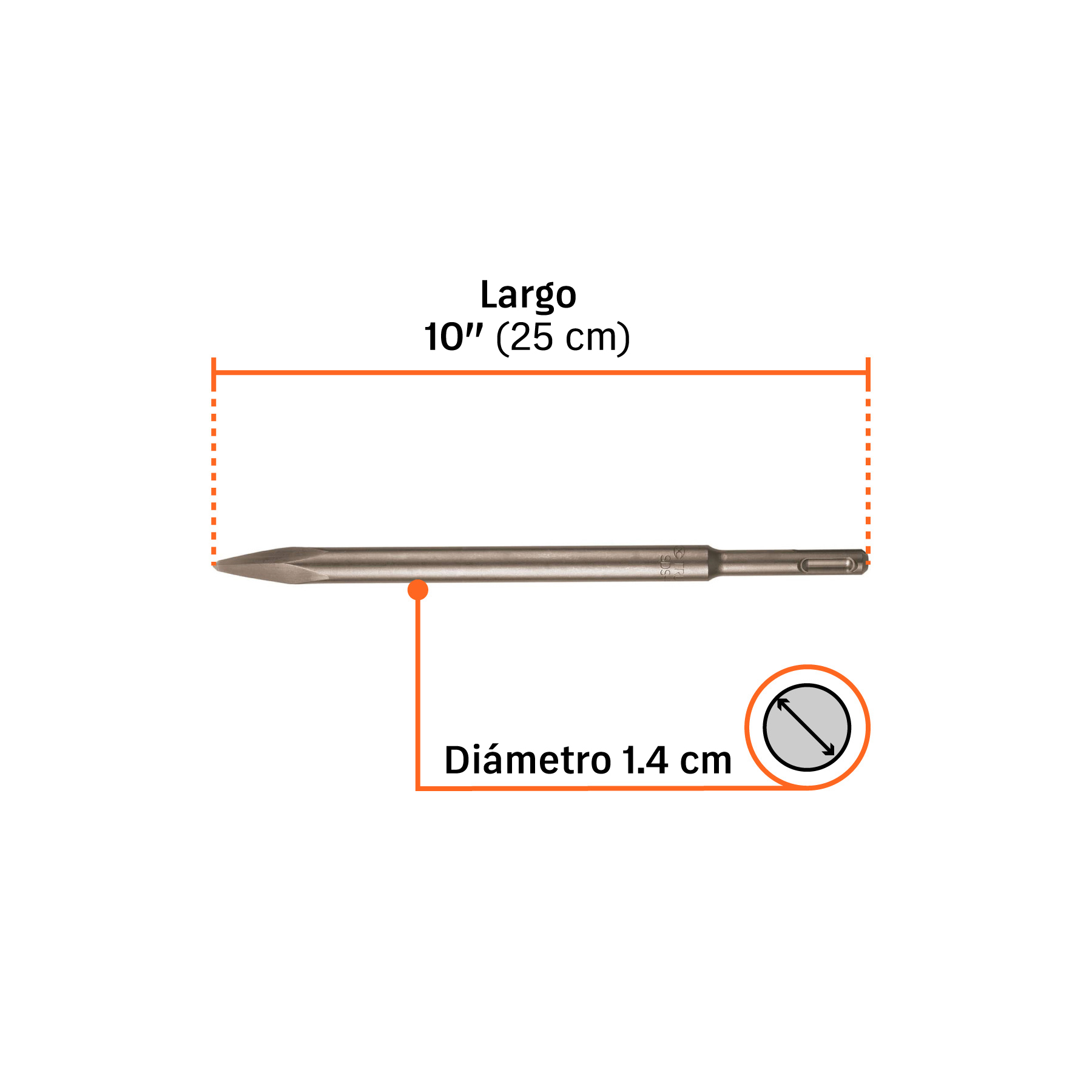 Cincel de punta SDS Plus de 10", TRUPER TRUPER