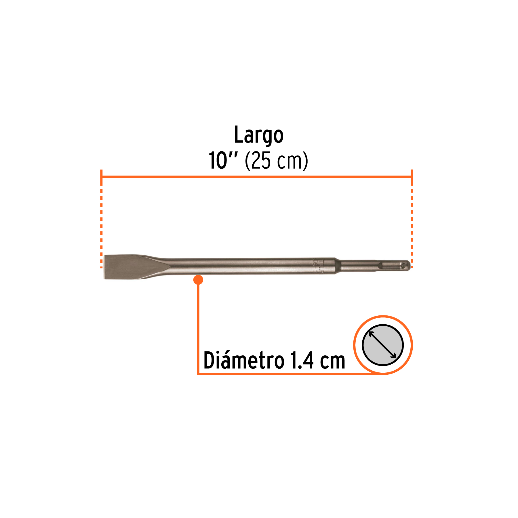 Cincel plano delgado SDS Plus 3/4" x 10", TRUPER TRUPER