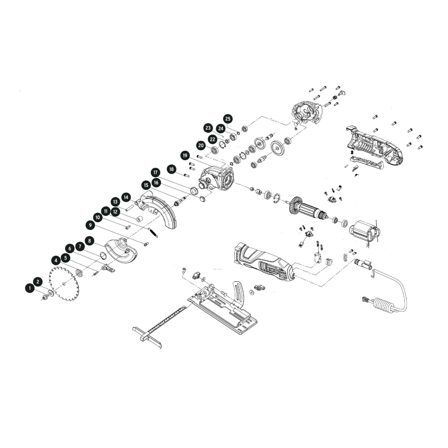 Sierra circular compacta 4-1/2", 750W, TRUPER PRO TRUPER