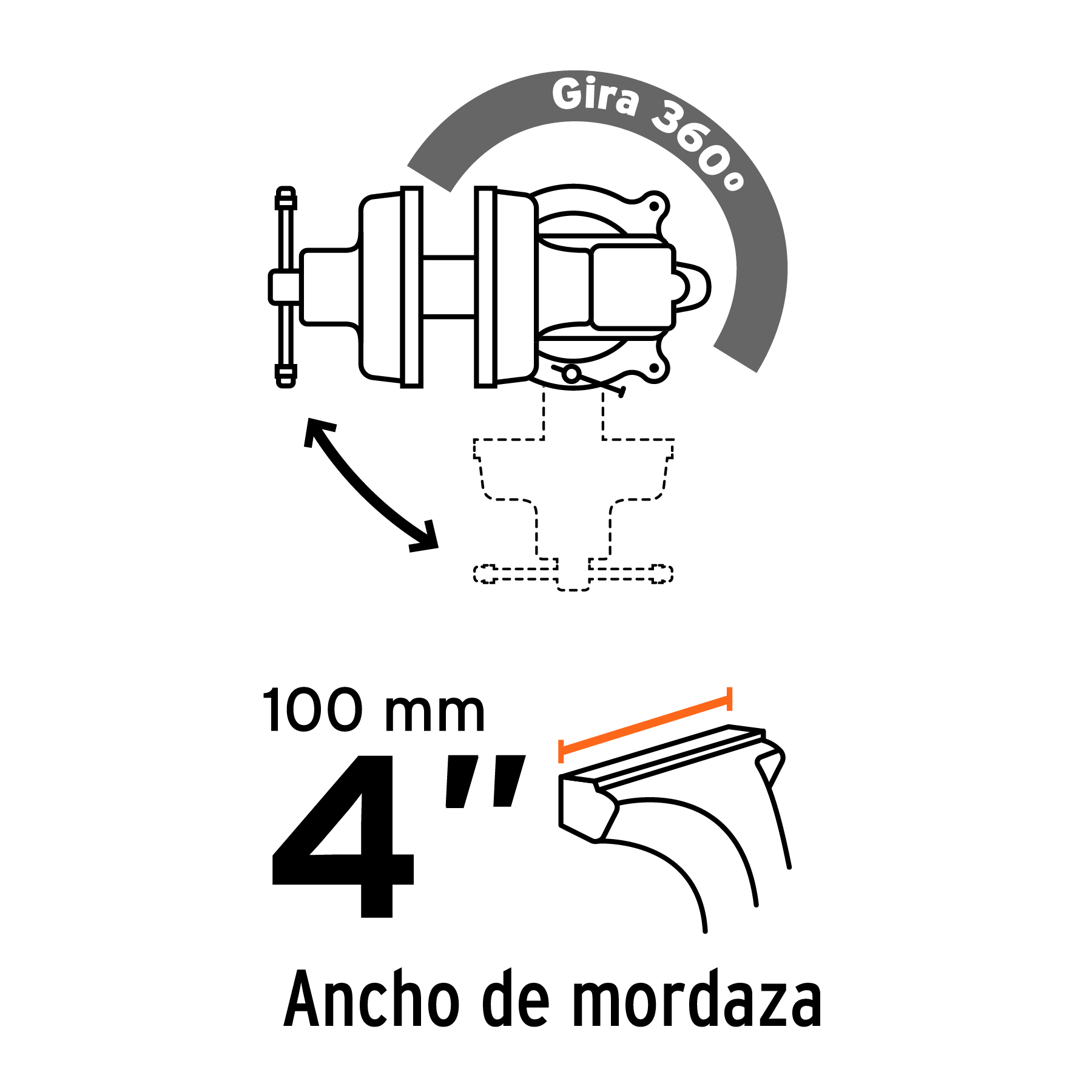 Tornillo de banco 4" tipo europeo de hierro nodular, TRUPER TRUPER