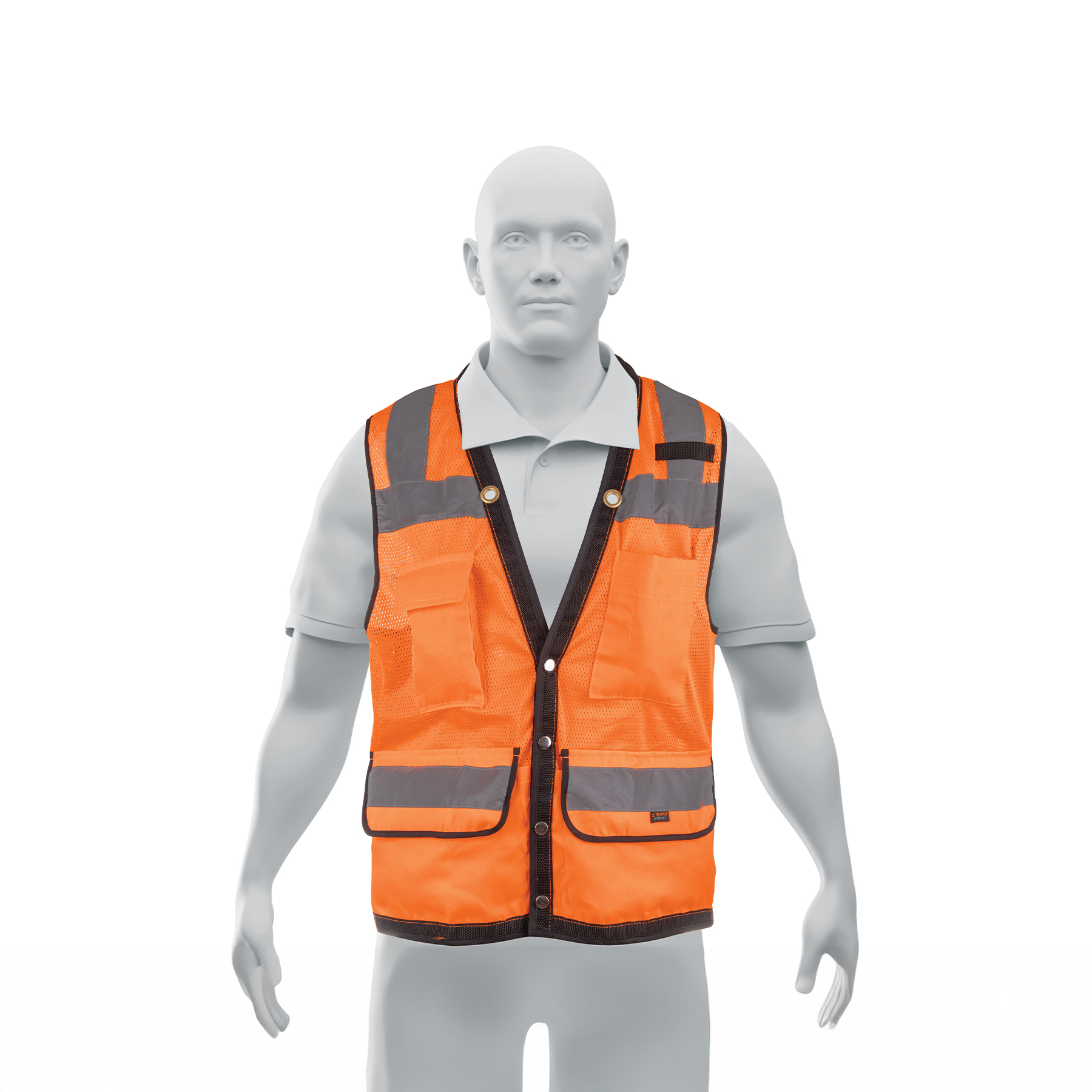 Chaleco seguridad reforzado naranja con bolsas, M, EXPERT TRUPER