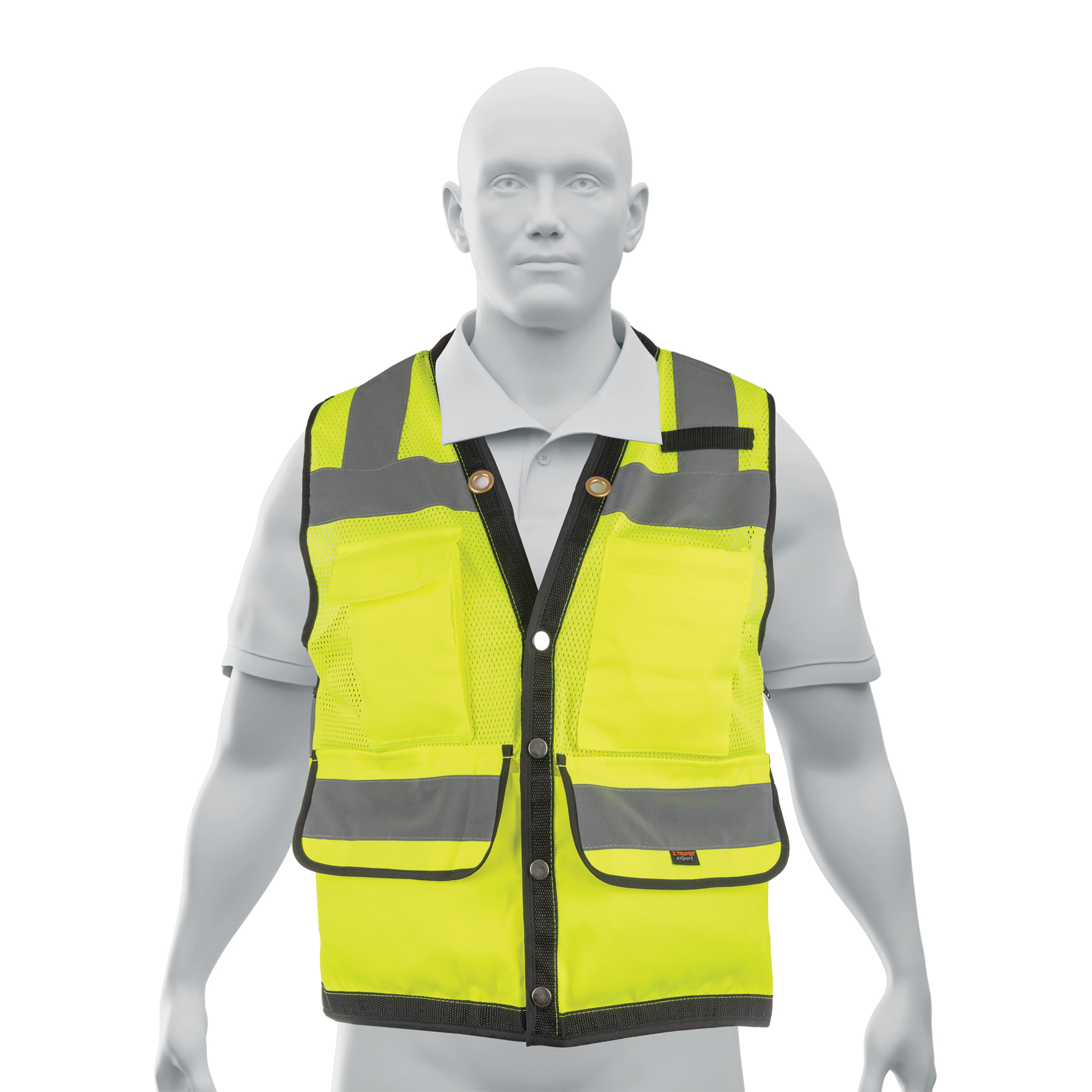 Chaleco seguridad reforzado amarillo con bolsas, M, EXPERT TRUPER