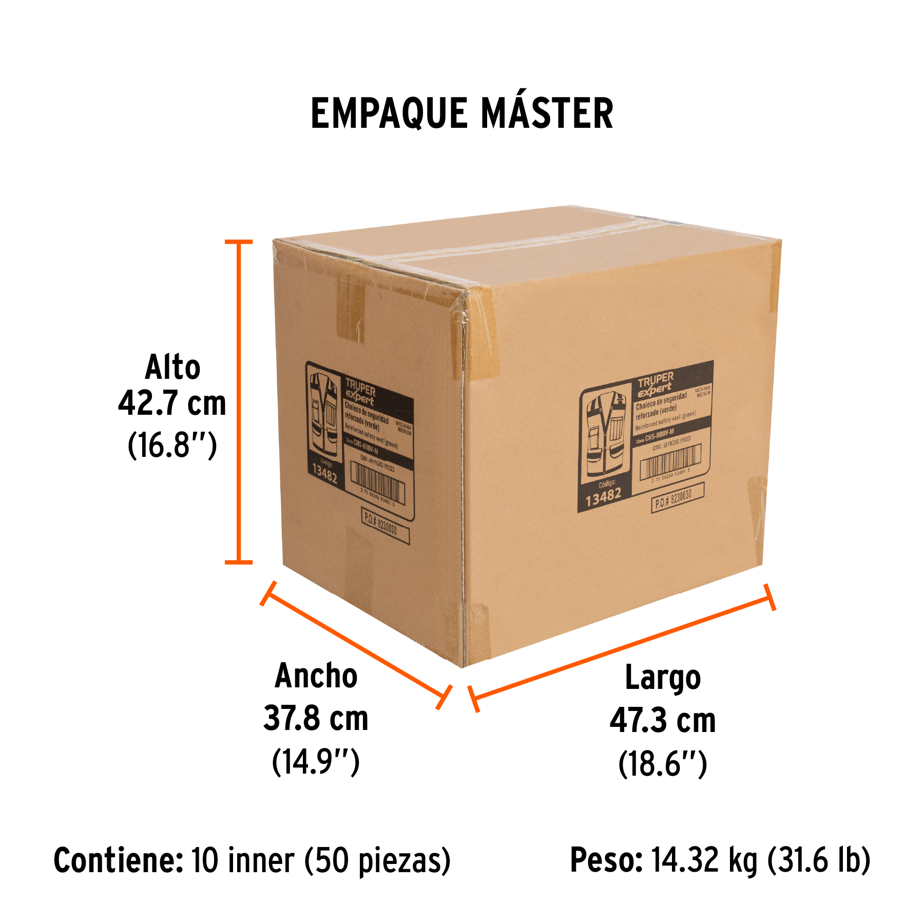 Chaleco seguridad reforzado amarillo con bolsas, M, EXPERT TRUPER