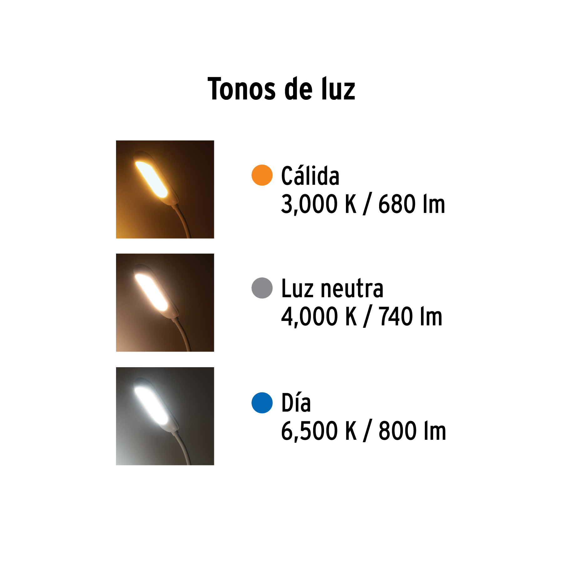 Lámpara de LED 5W cuello flexible para escritorio, VOLTECK TRUPER