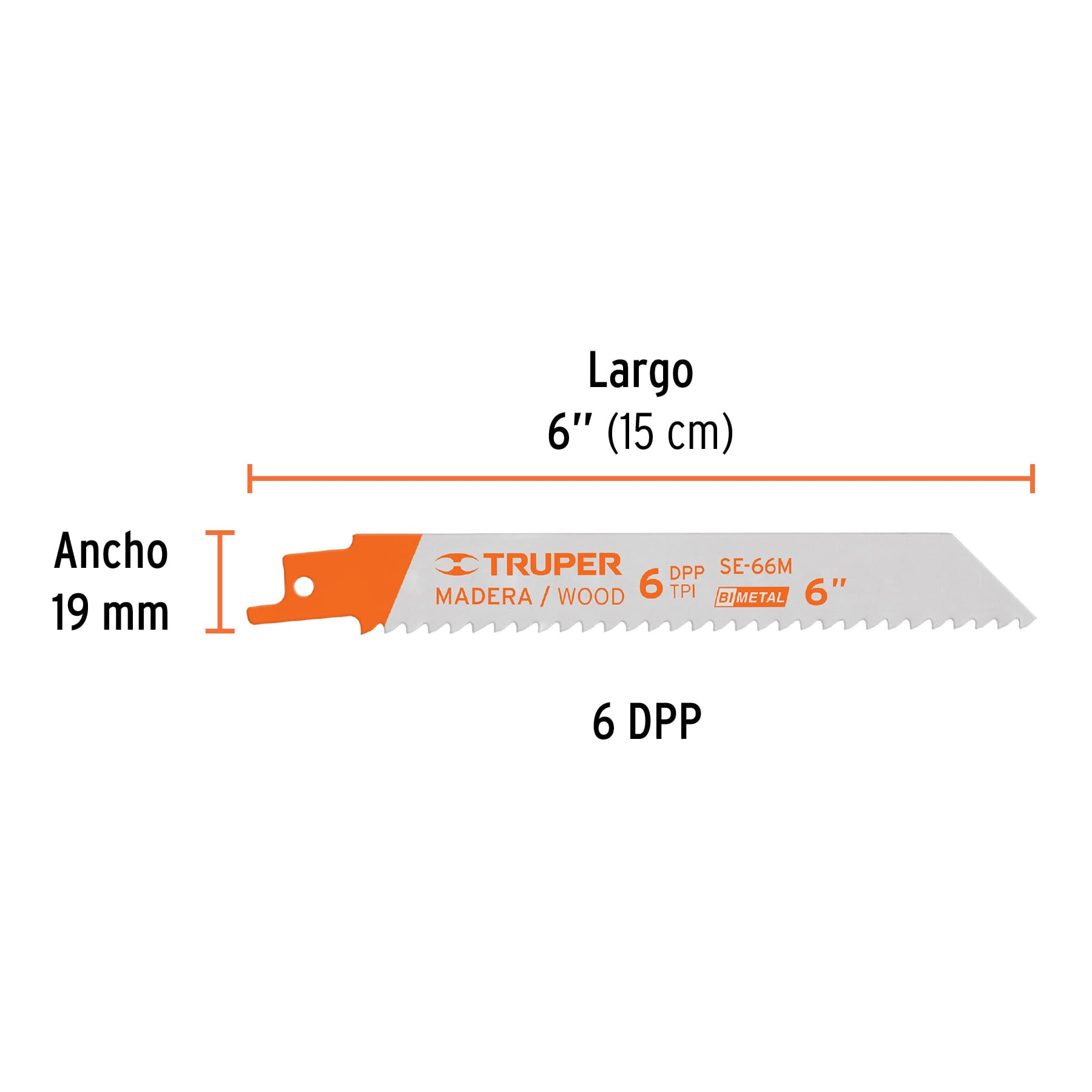 Blíster con 2 seguetas sierra sable 6" 6 DPP para madera TRUPER
