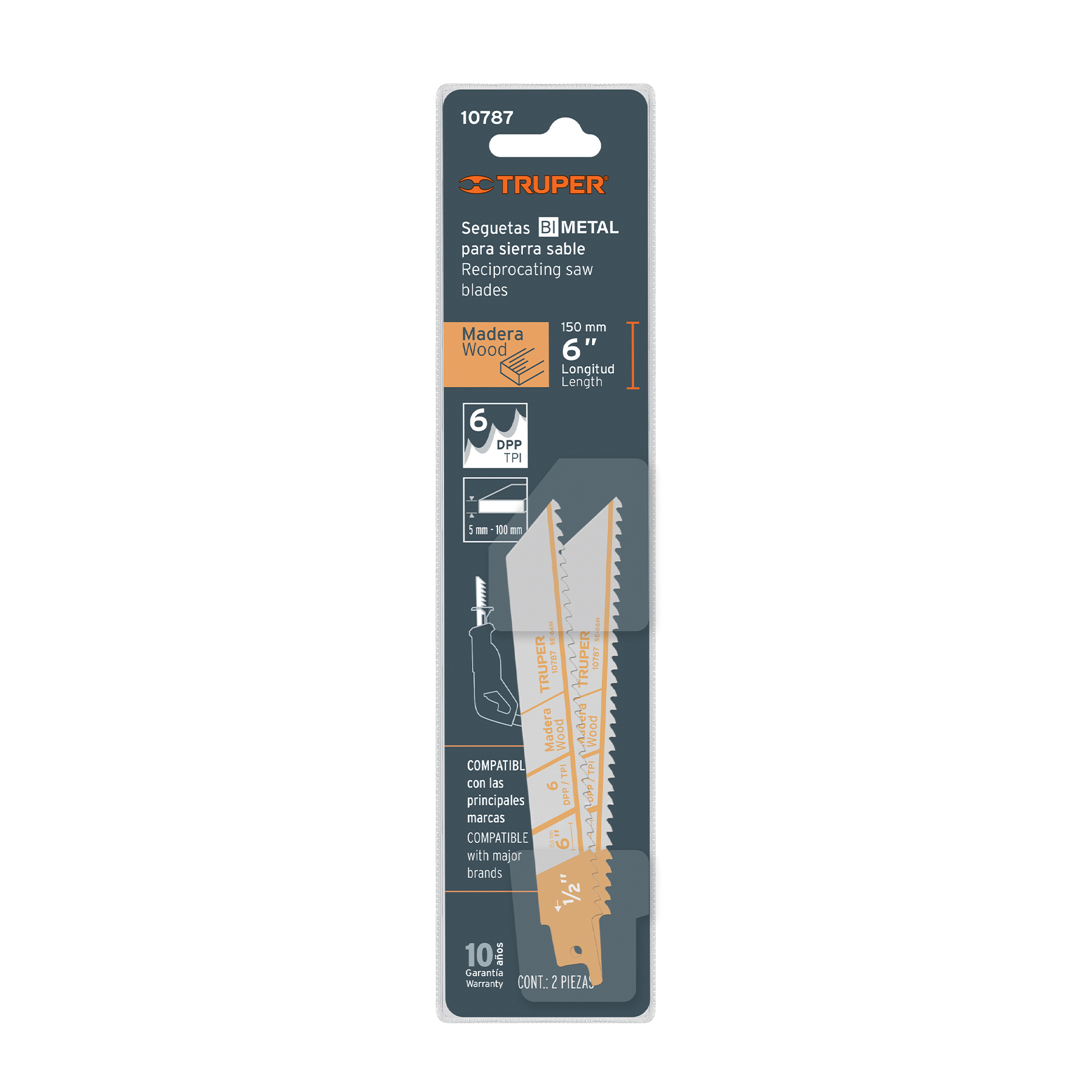 Blíster con 2 seguetas sierra sable 6" 6 DPP para madera TRUPER