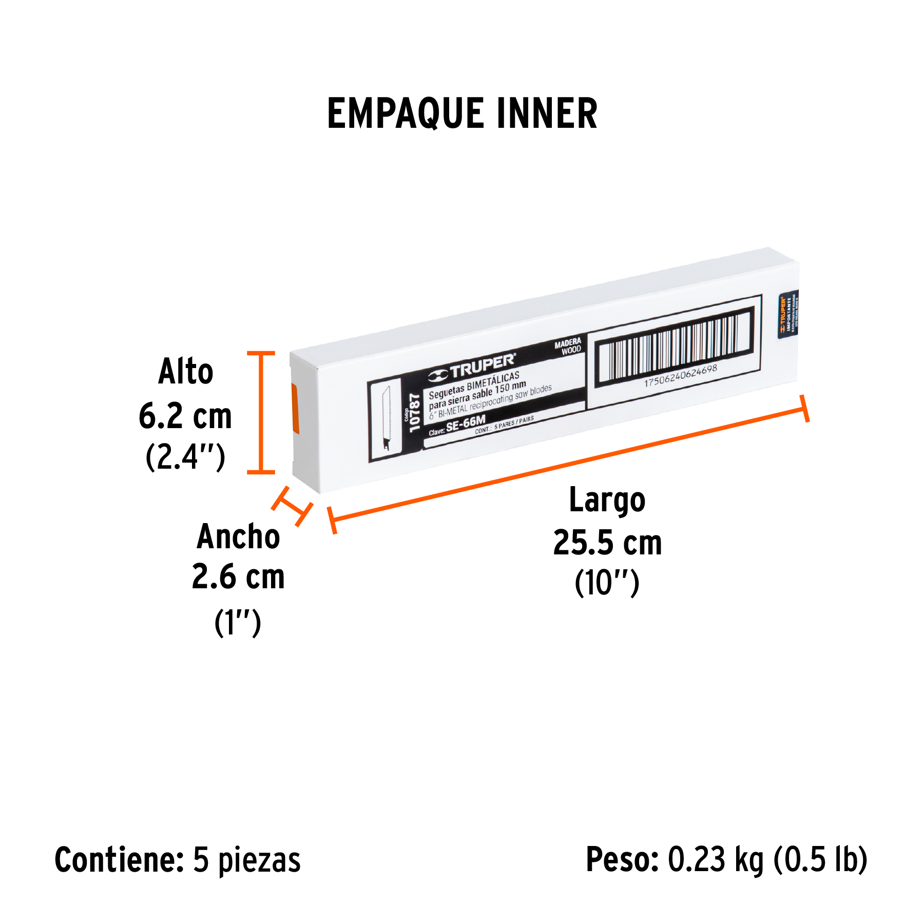 Blíster con 2 seguetas sierra sable 6" 6 DPP para madera TRUPER