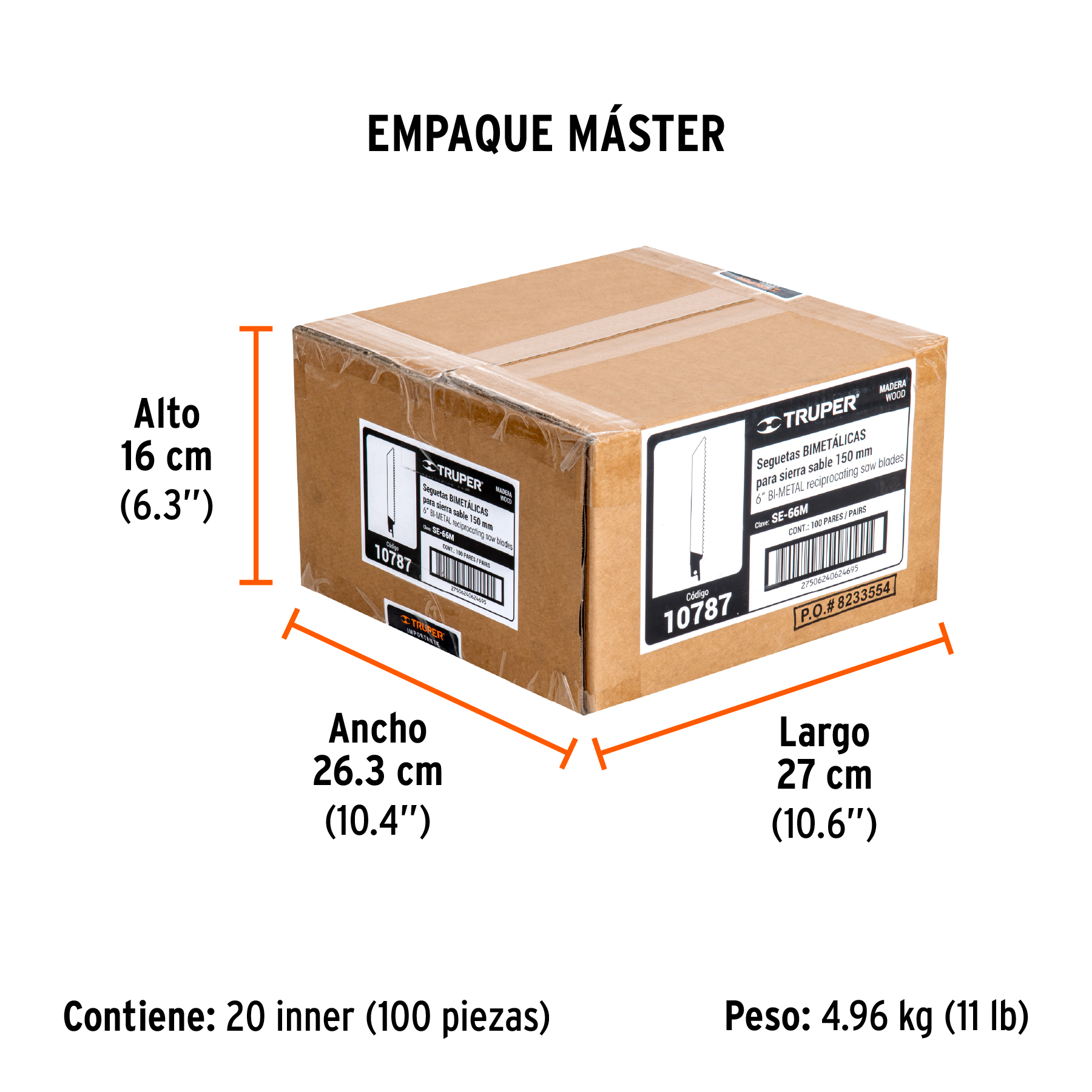 Blíster con 2 seguetas sierra sable 6" 6 DPP para madera TRUPER