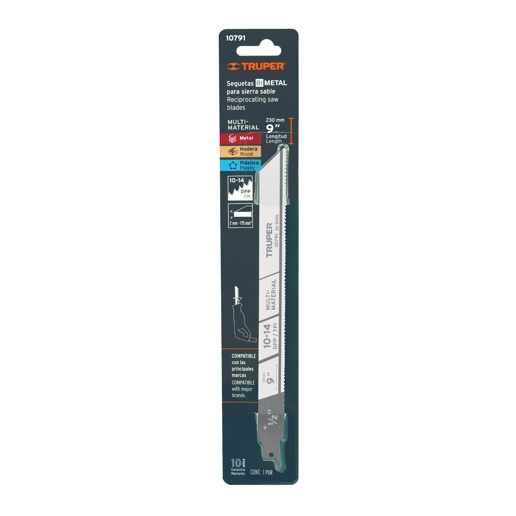 Blíster con 2 seguetas sierra sable 9" 10-14 DPP uso general TRUPER