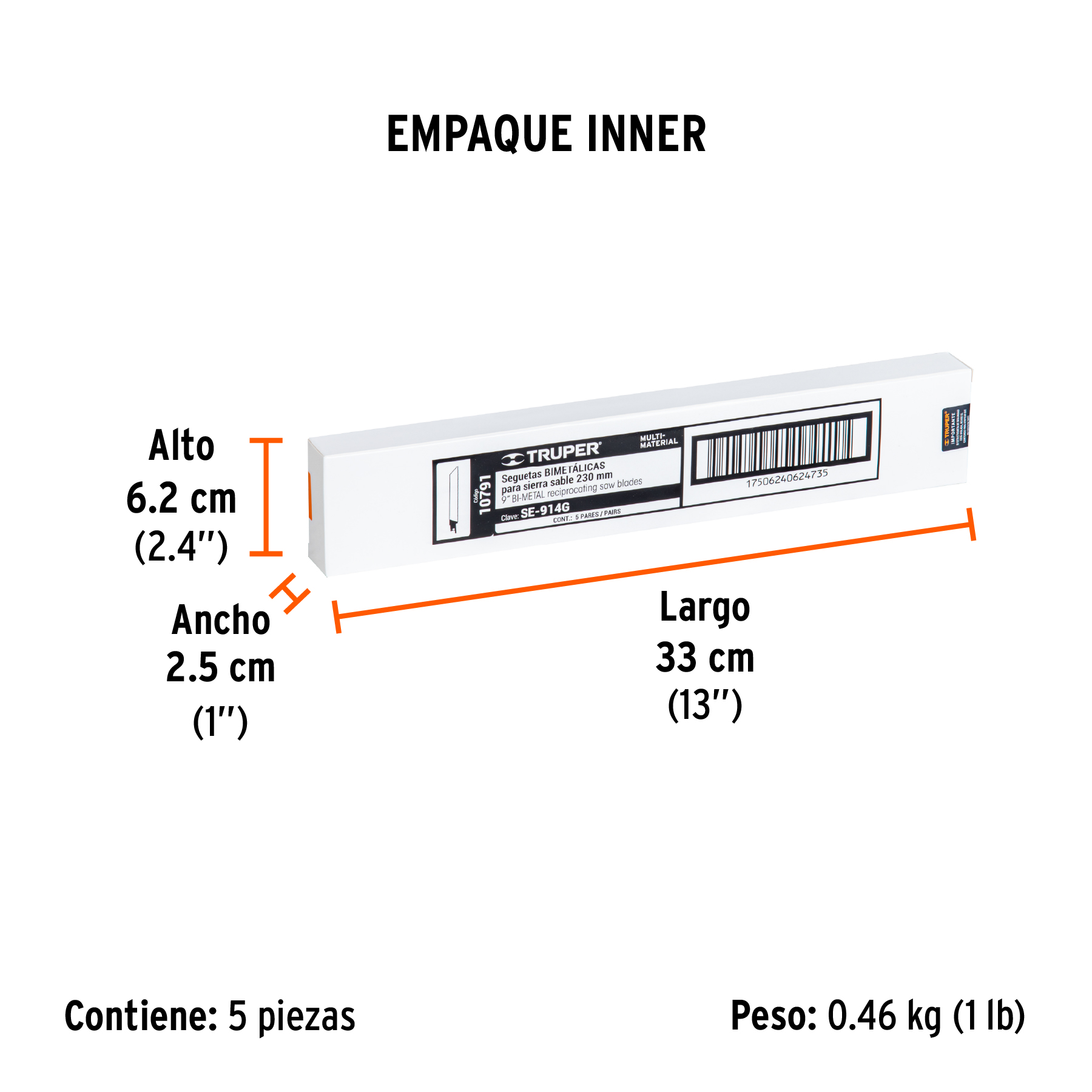 Blíster con 2 seguetas sierra sable 9" 10-14 DPP uso general TRUPER