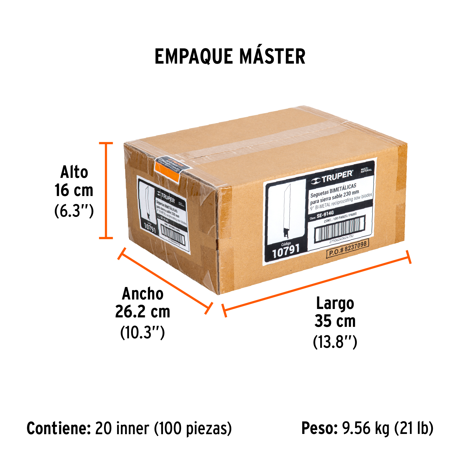 Blíster con 2 seguetas sierra sable 9" 10-14 DPP uso general TRUPER
