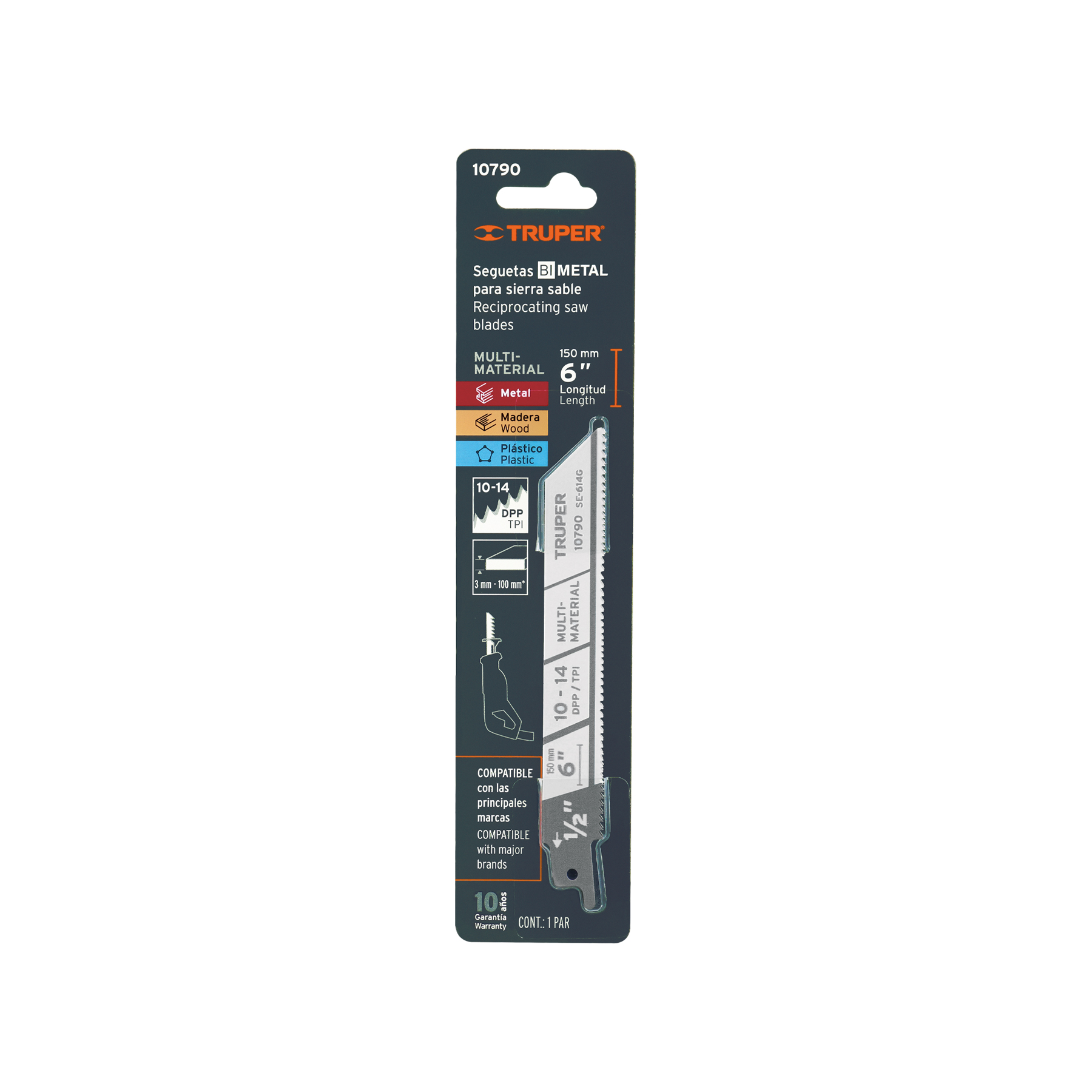 Blíster con 2 seguetas sierra sable 6" 10-14 DPP uso general TRUPER
