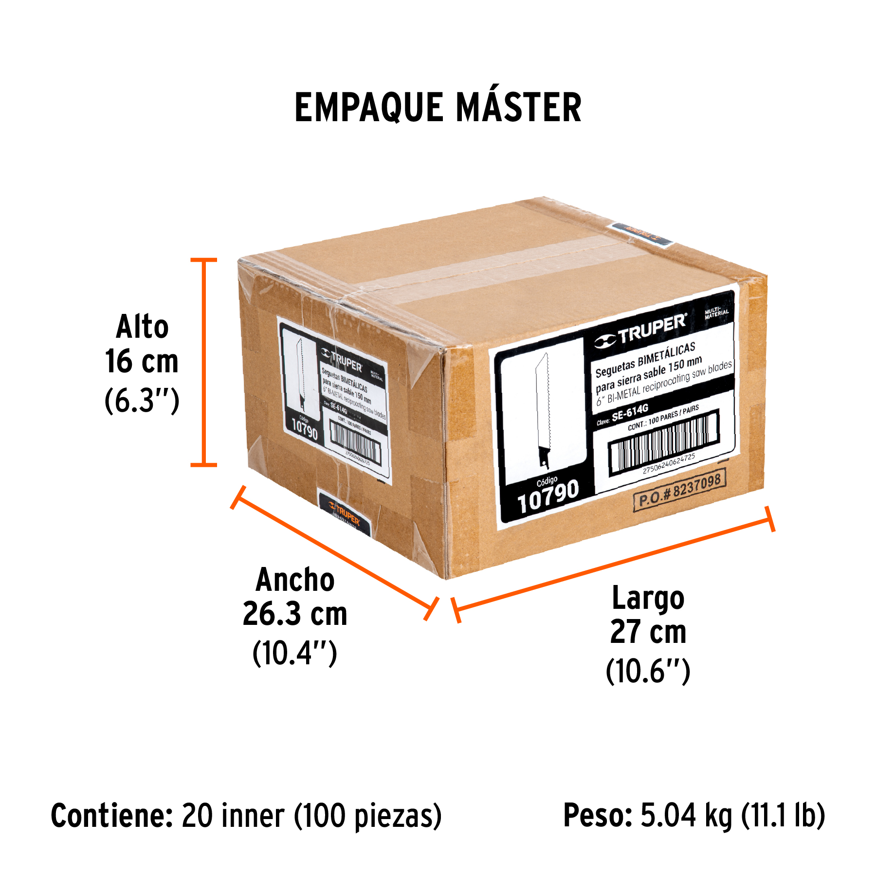 Blíster con 2 seguetas sierra sable 6" 10-14 DPP uso general TRUPER