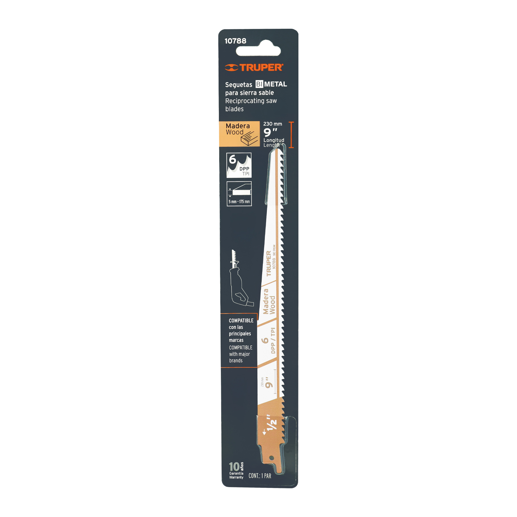 Blíster con 2 seguetas sierra sable 9" 6 DPP para madera TRUPER