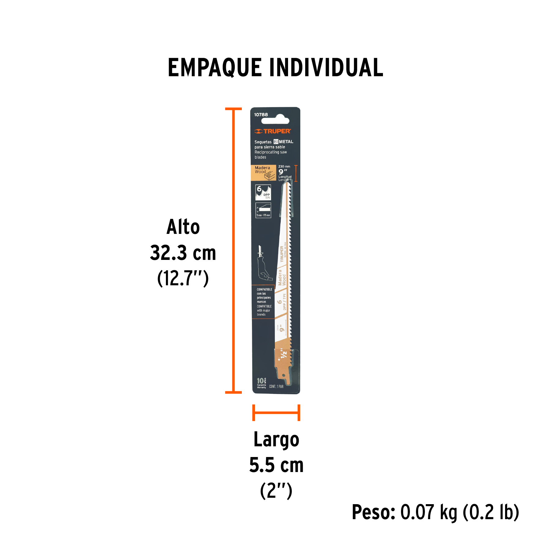 Blíster con 2 seguetas sierra sable 9" 6 DPP para madera TRUPER