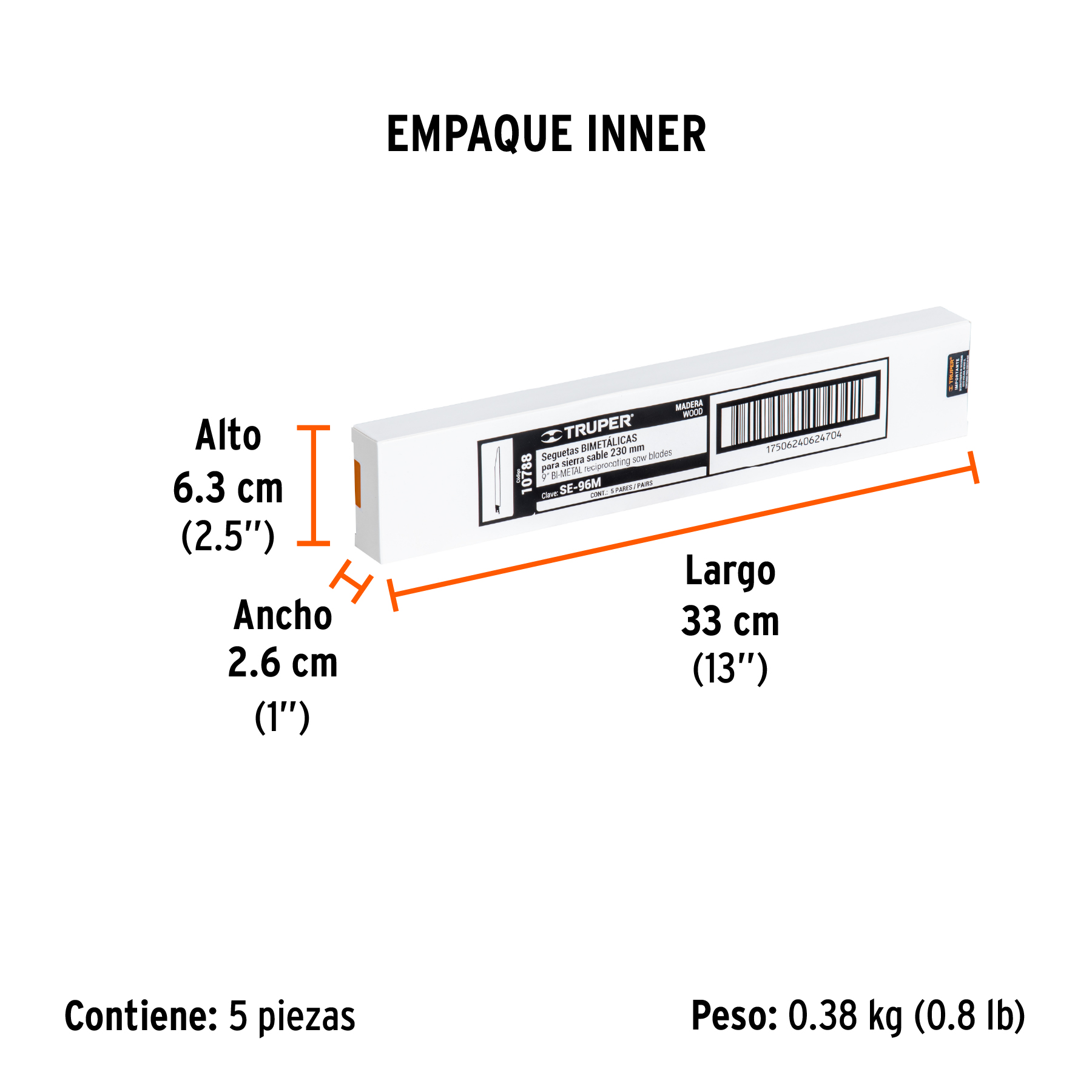 Blíster con 2 seguetas sierra sable 9" 6 DPP para madera TRUPER