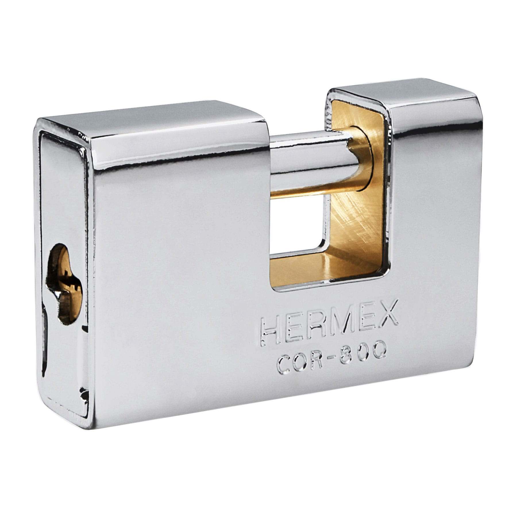 Candado antipalanca, 80mm, blindado, llave puntos, HERMEX TRUPER