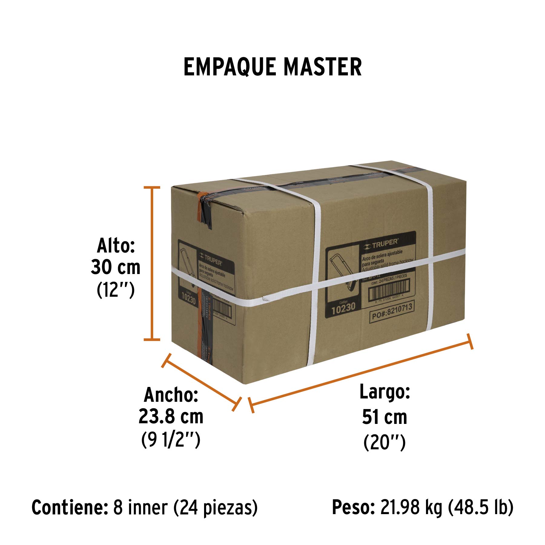 Arco 12" profesional ajustable de solera para segueta TRUPER