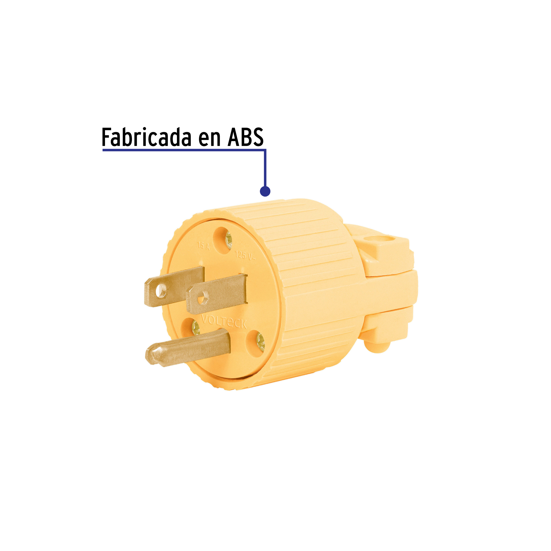 Clavija industrial plástica aterrizada, 2 polos+tierra TRUPER