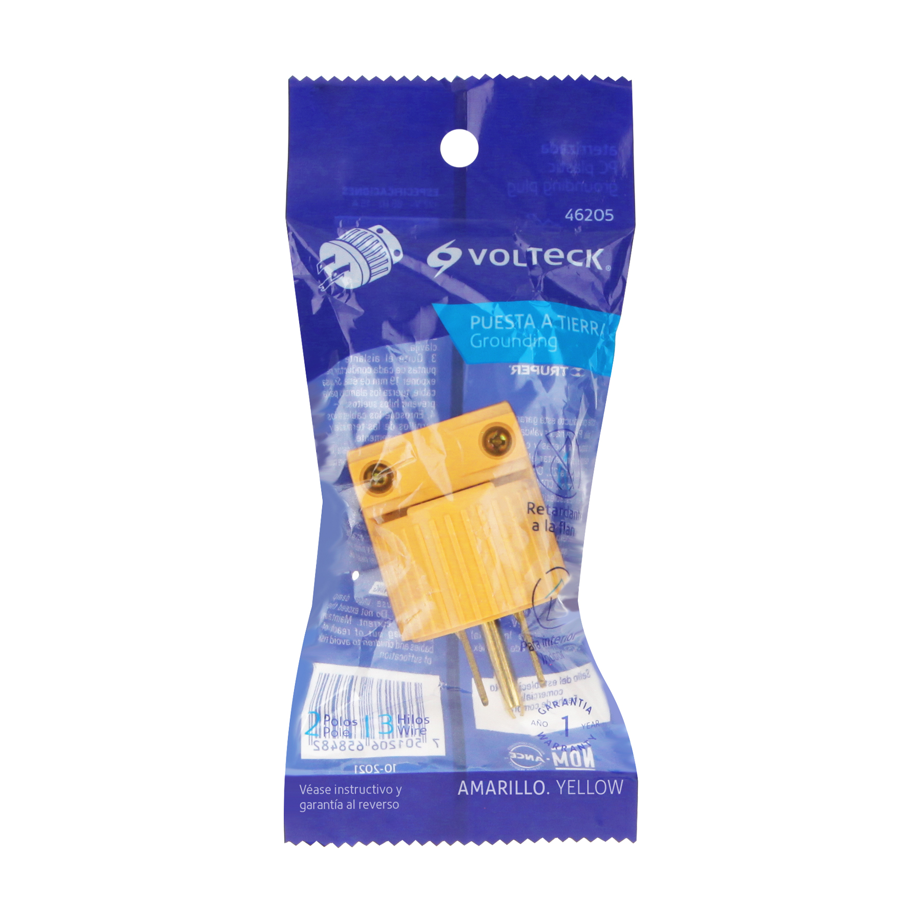 Clavija industrial plástica aterrizada, 2 polos+tierra TRUPER