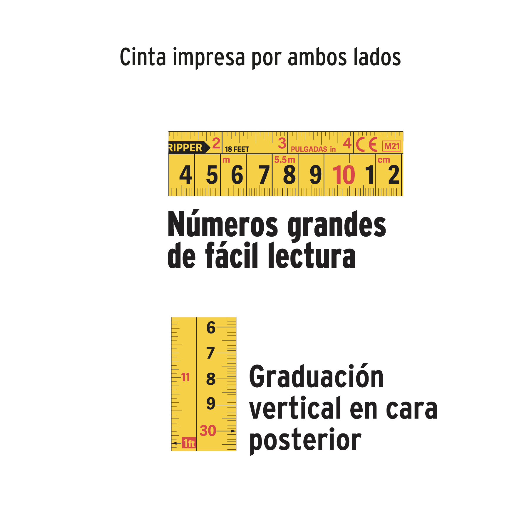 Flexómetro industrial contra impactos 8 m cinta 25 mm TRUPER
