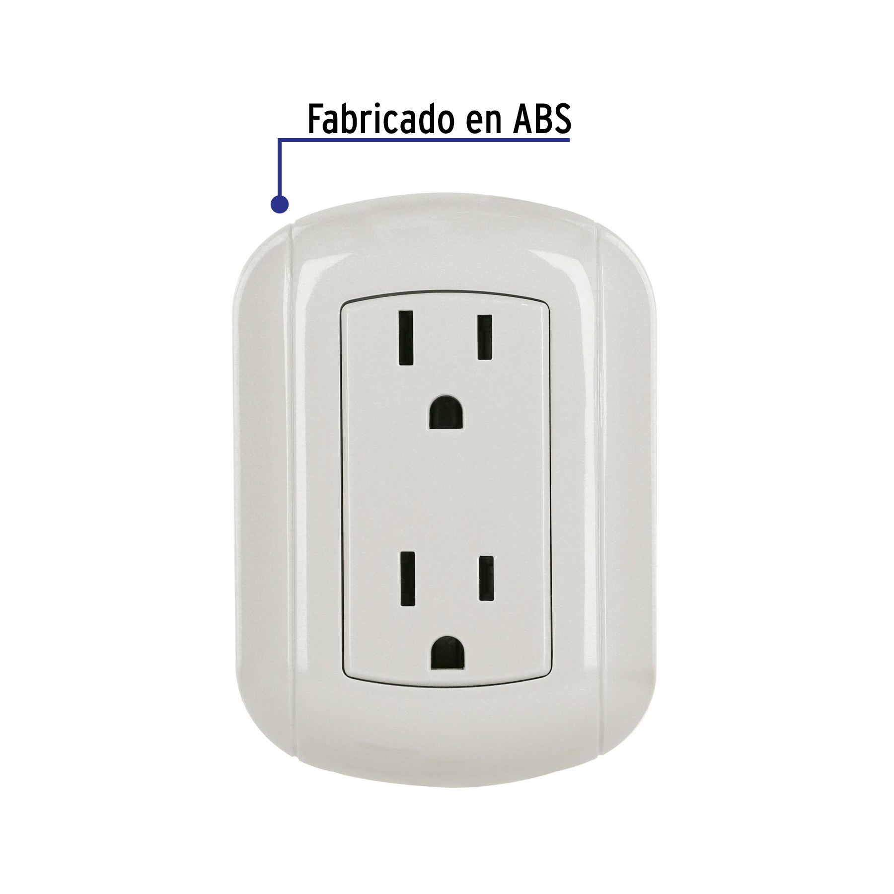 Contacto de sobreponer dúplex 2 polos+ tierra, ABS, VOLTECK TRUPER