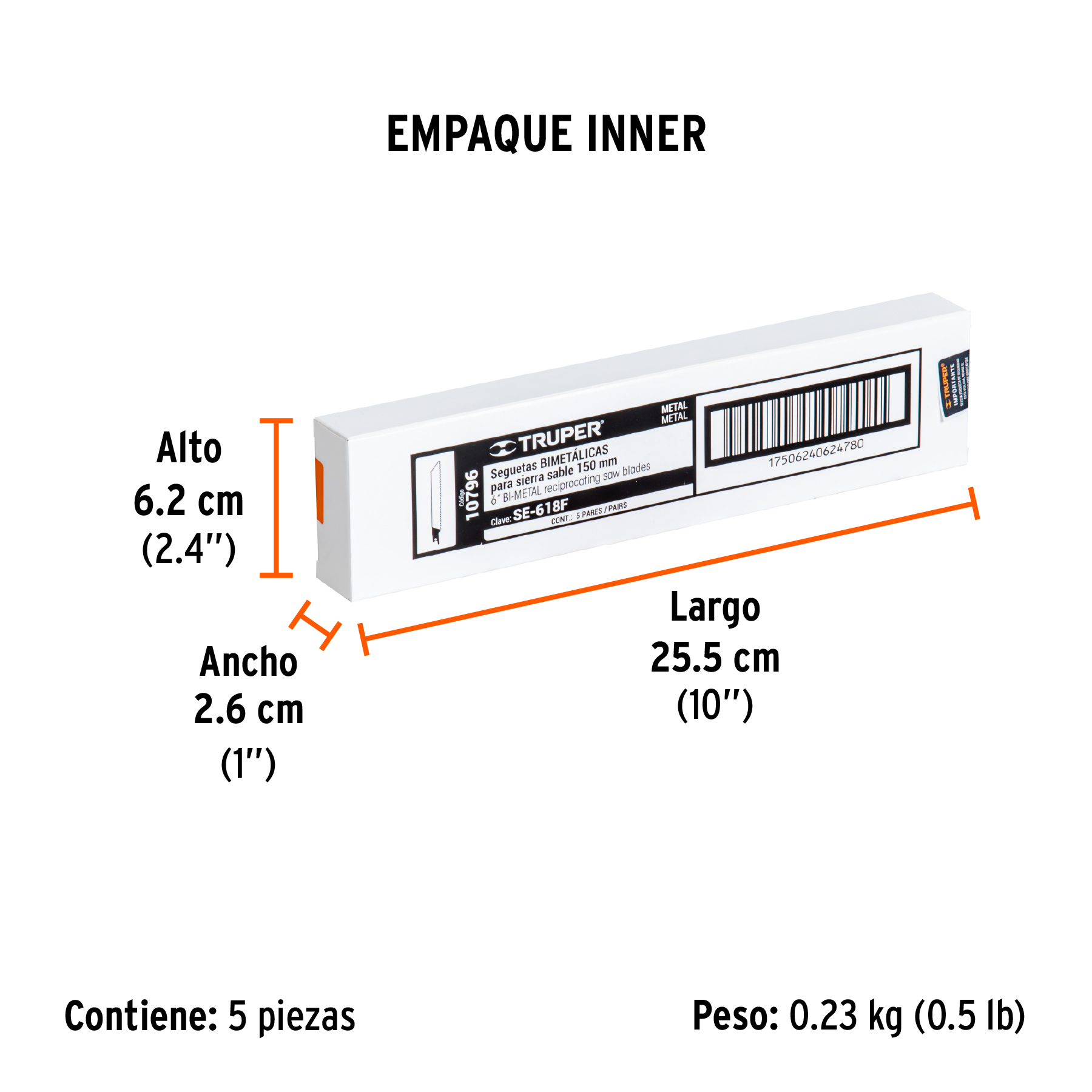 Blíster con 2 seguetas sierra sable 6" 18 DPP para metal TRUPER