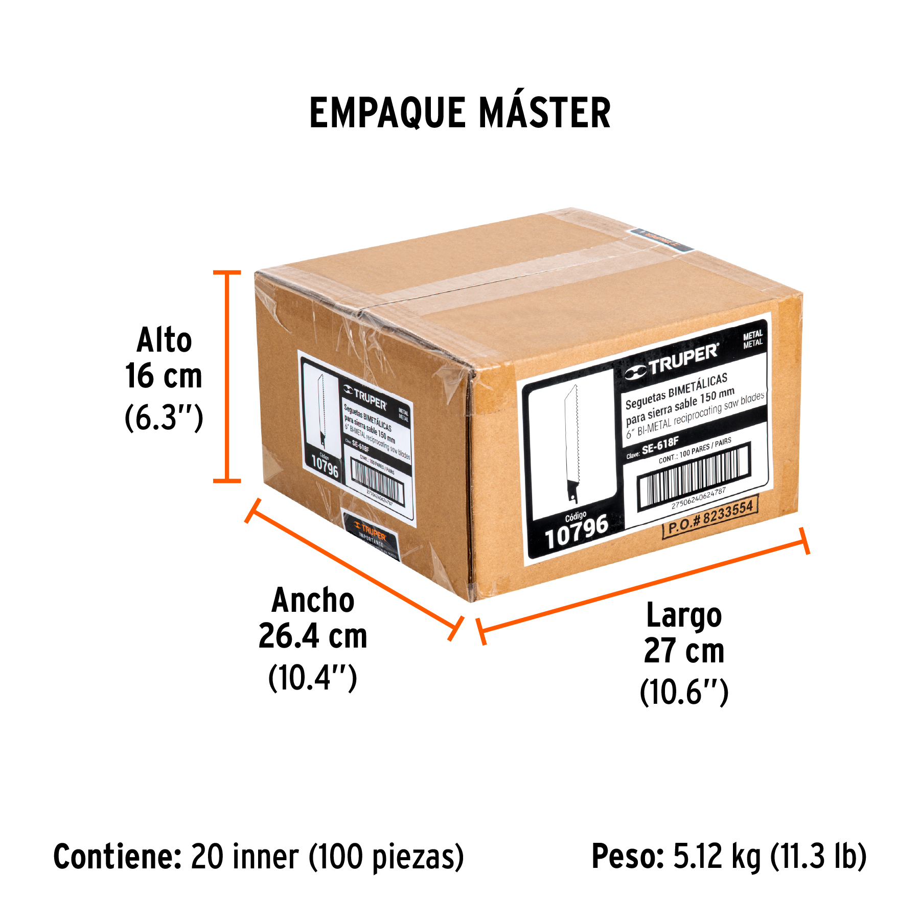 Blíster con 2 seguetas sierra sable 6" 18 DPP para metal TRUPER