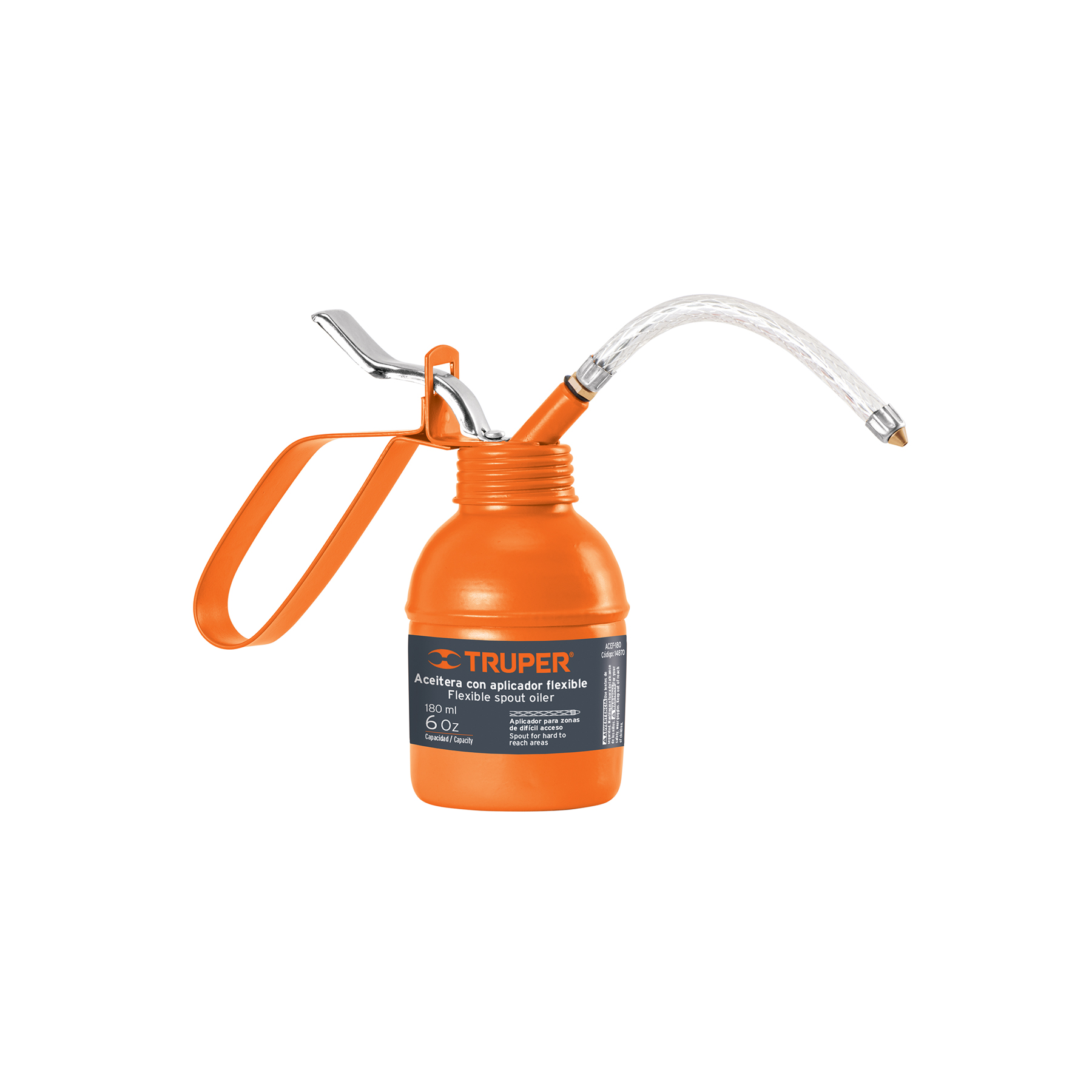Aceitera de 180 ml (6 oz) con aplicador flexible, TRUPER TRUPER