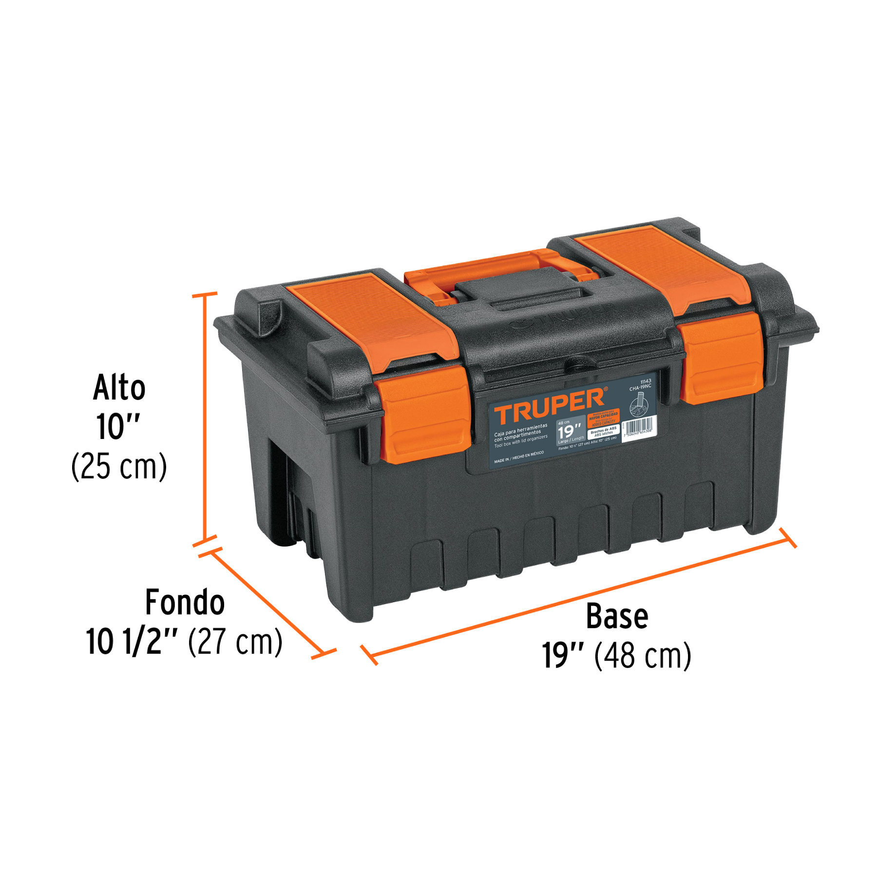 Caja para herramienta de 19" con compartimentos, TRUPER TRUPER