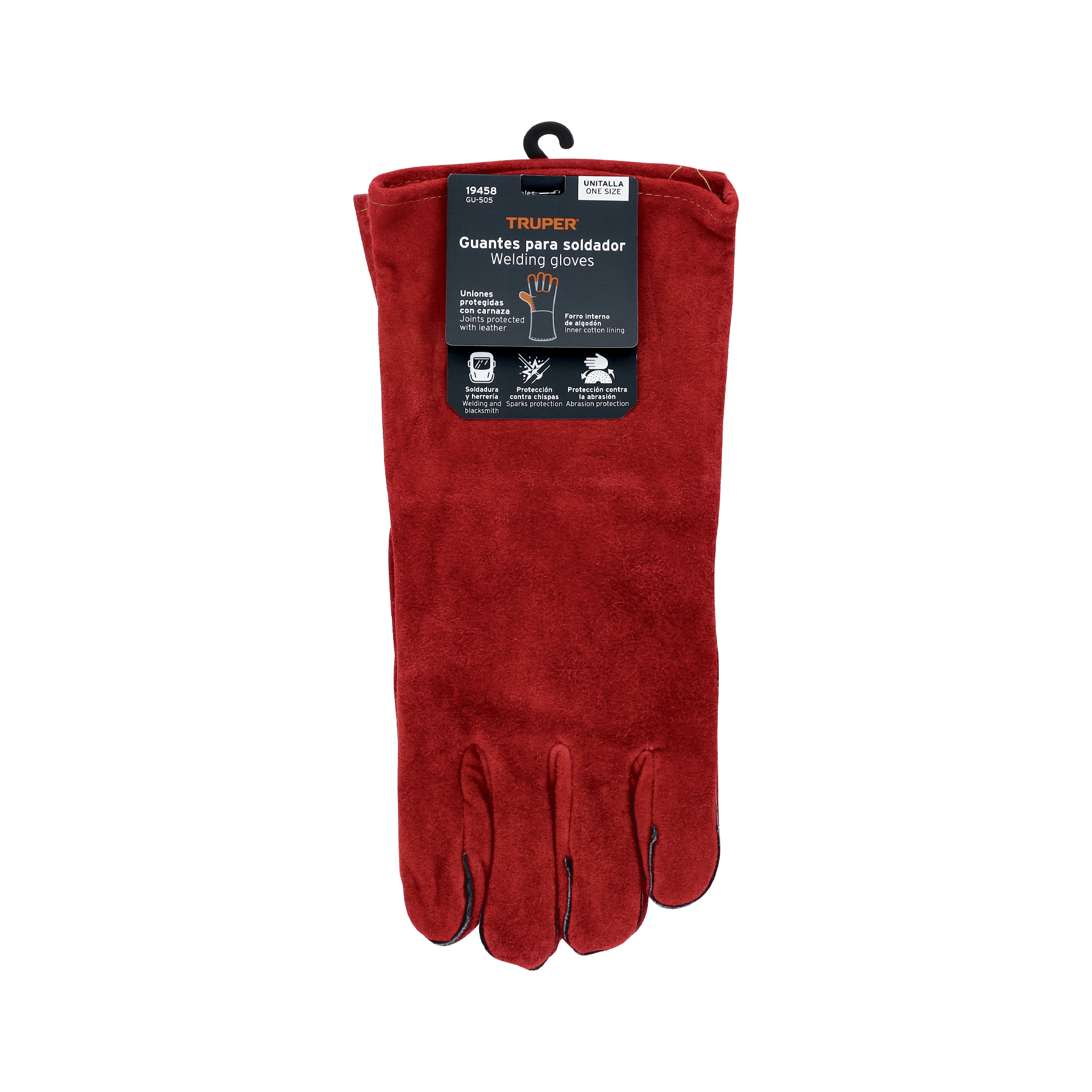 Guantes para soldador, rojos, TRUPER TRUPER