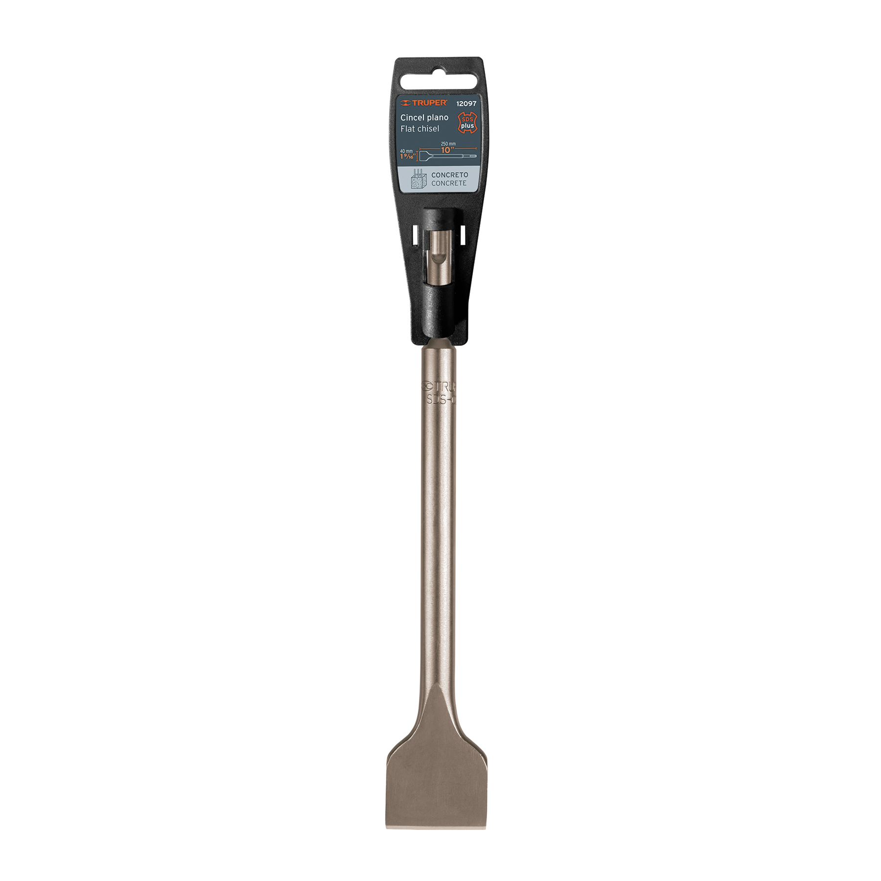 Cincel plano grueso SDS Plus 1-1/2" x 10", TRUPER TRUPER