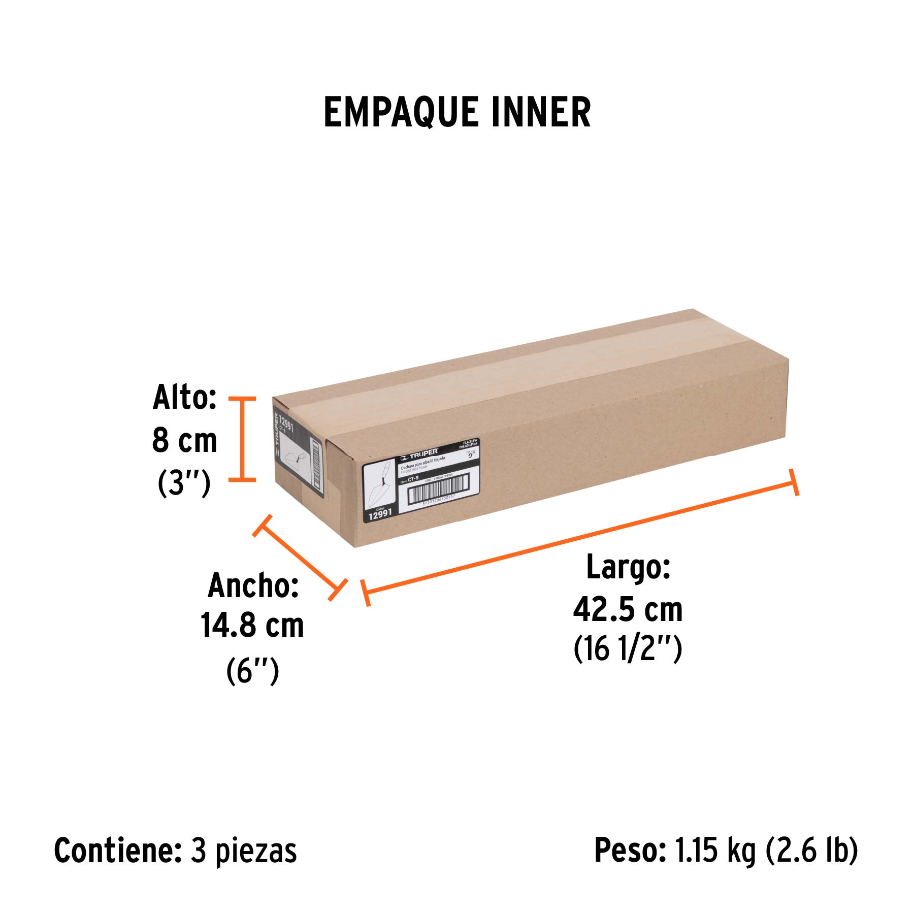 Cuchara para albañil 9" forjada tipo Filadelfia, TRUPER TRUPER