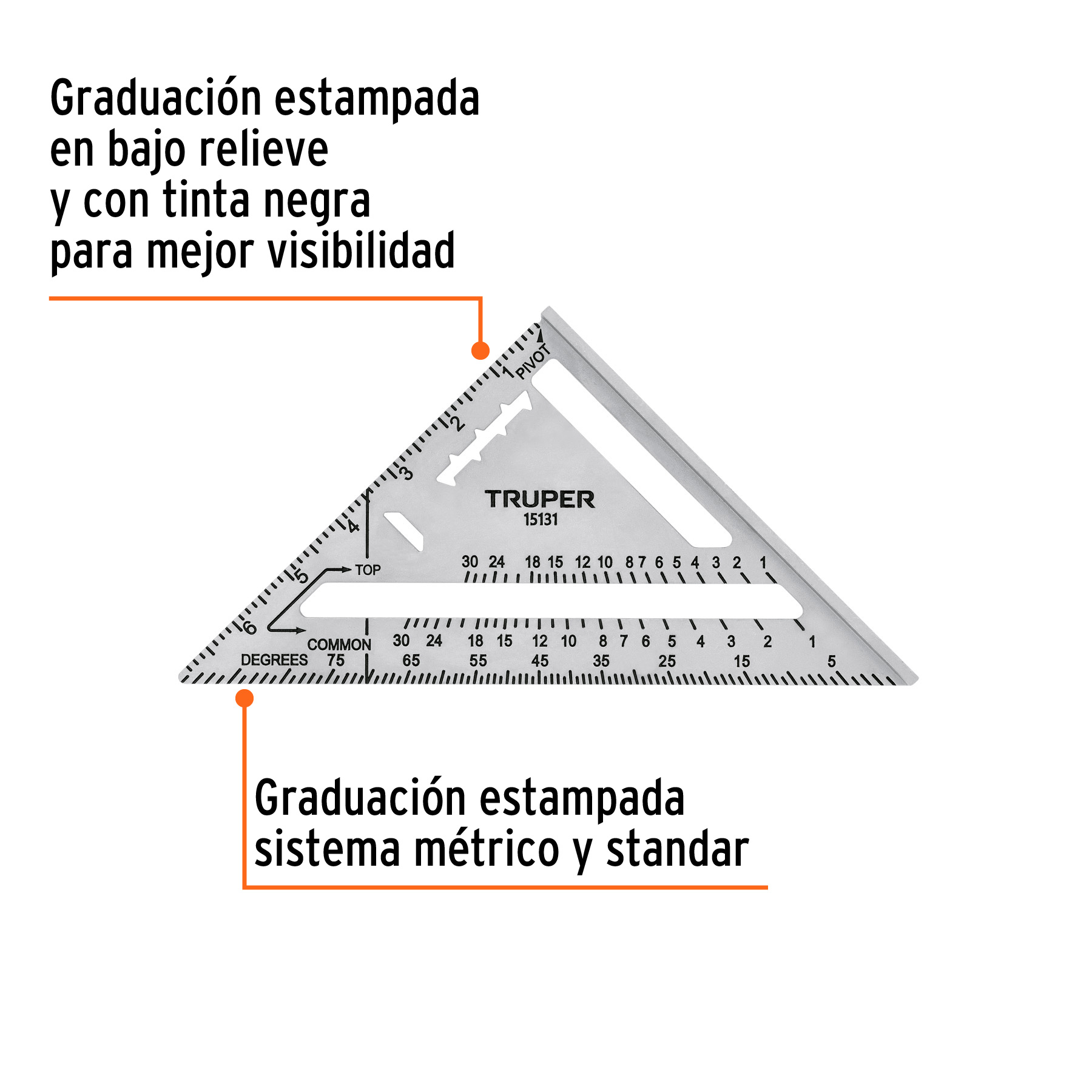 Escuadra 7" de aluminio para muros de yeso, TRUPER TRUPER