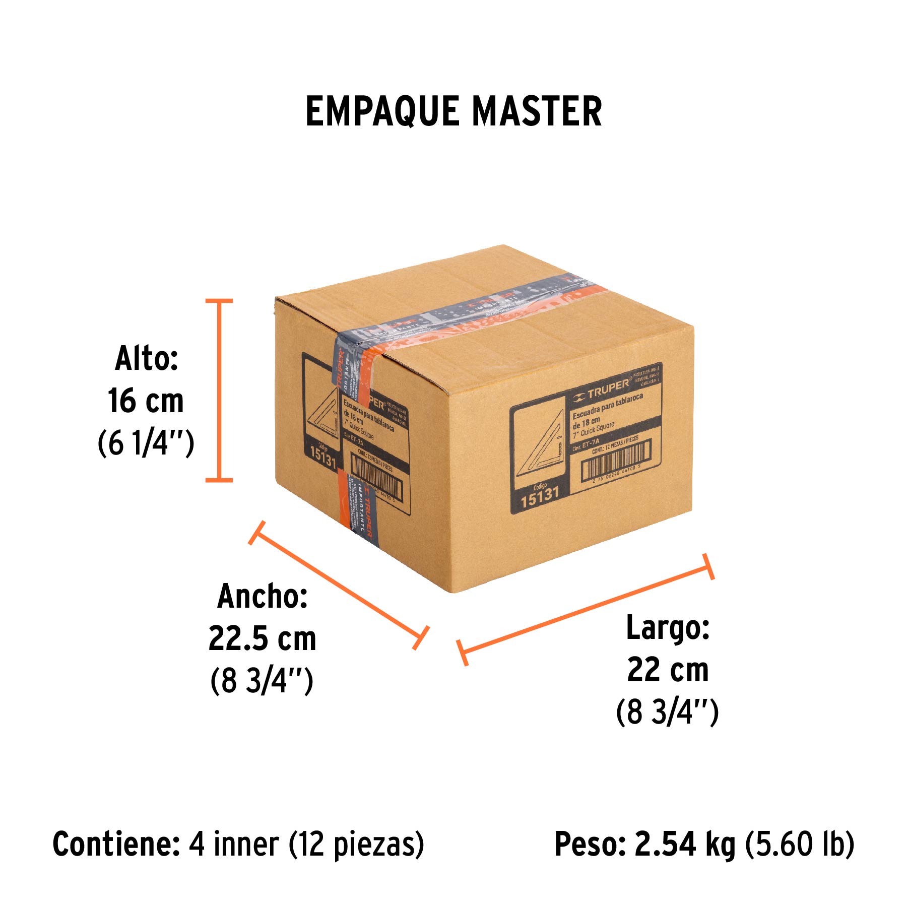 Escuadra 7" de aluminio para muros de yeso, TRUPER TRUPER