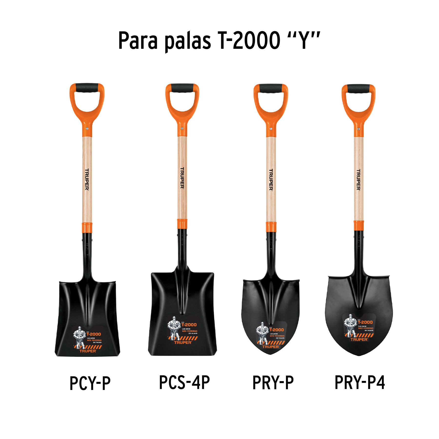Mango de reposición para pala T-2000, puño offset "Y", 26" TRUPER