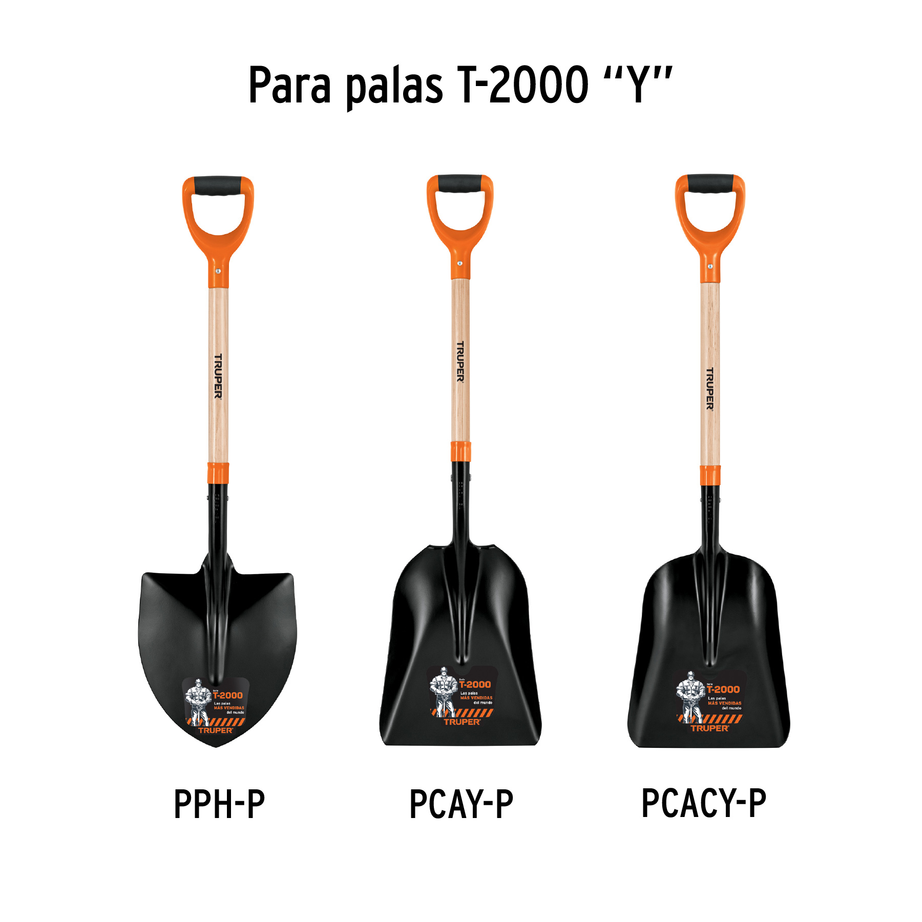 Mango de reposición para pala T-2000, puño offset "Y", 26" TRUPER