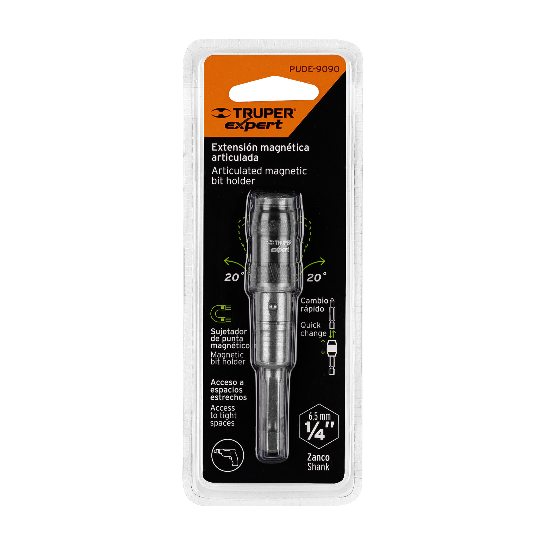 Extensión magnética articulada 3 1/2", para puntas, EXPERT TRUPER
