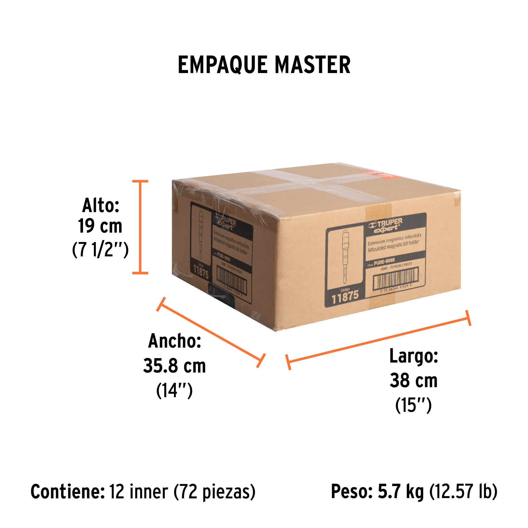 Extensión magnética articulada 3 1/2", para puntas, EXPERT TRUPER