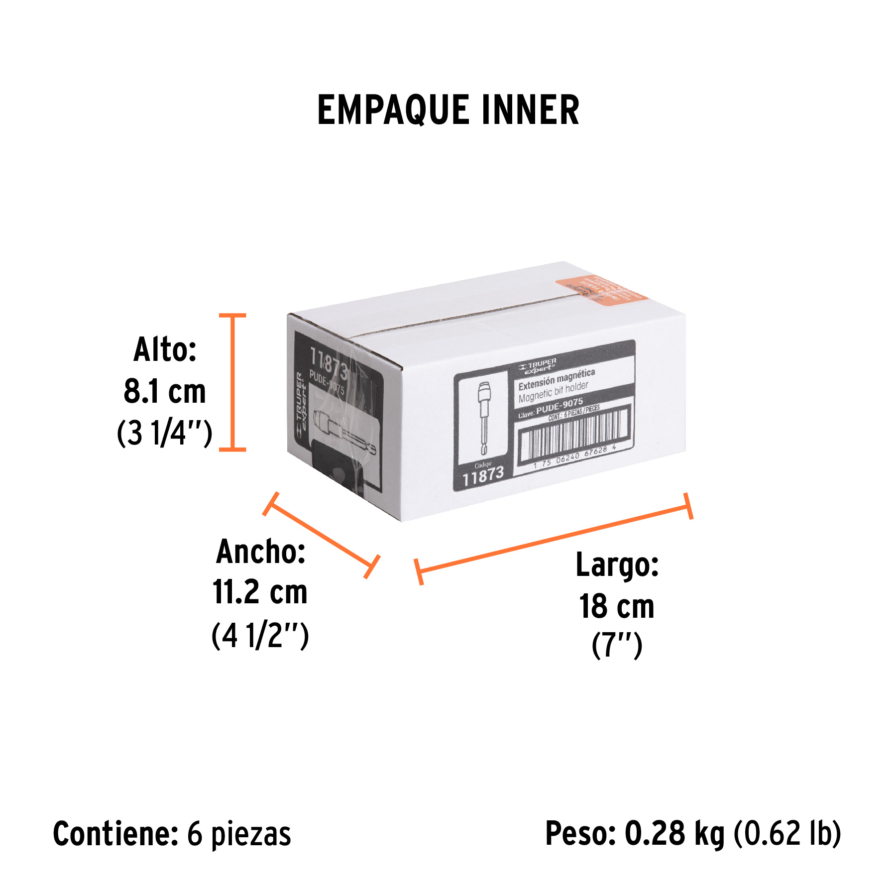 Extensión magnética 3', para puntas, cambio rápido, EXPERT TRUPER