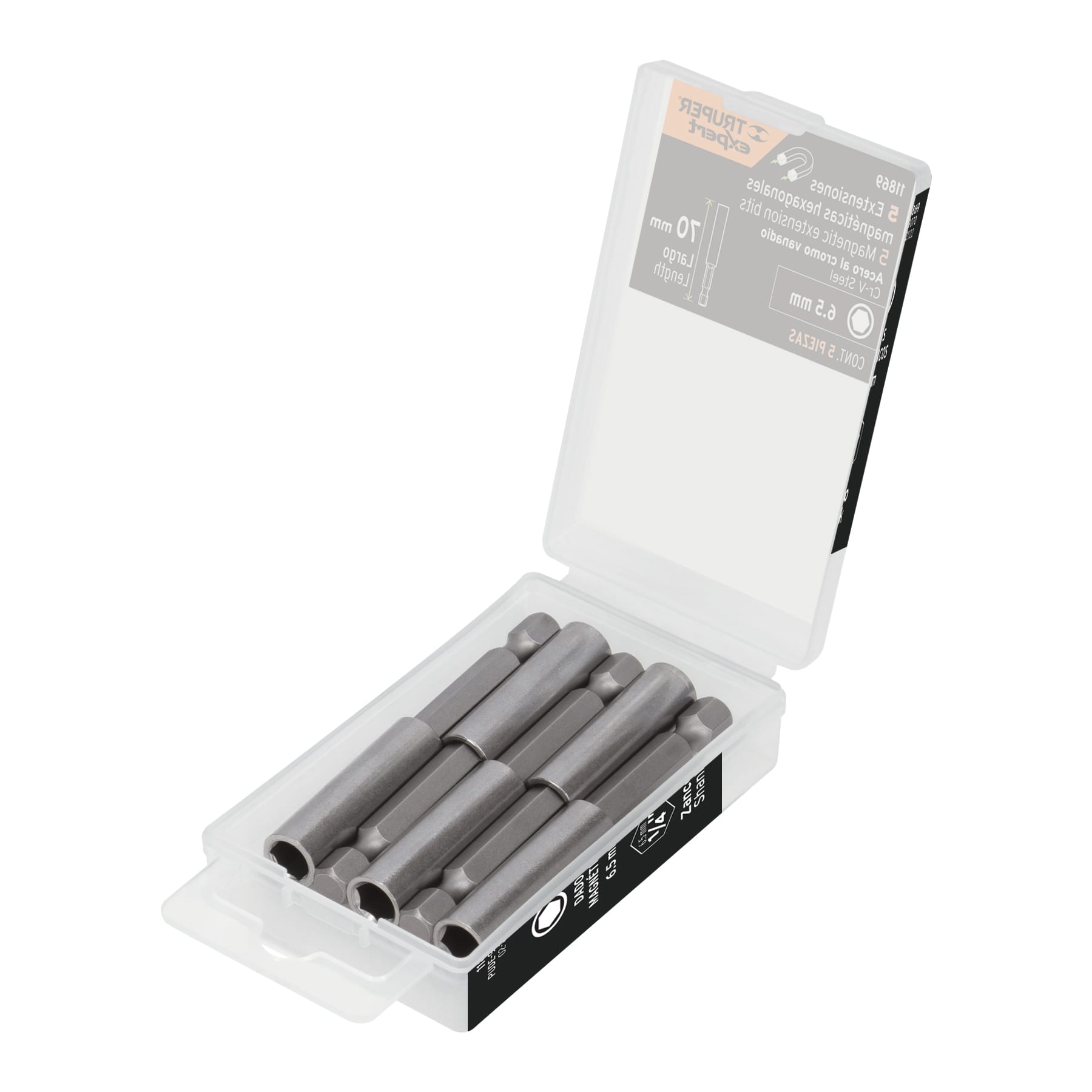 Estuche con 5 extensiones de 70 mm, magnéticas, EXPERT TRUPER