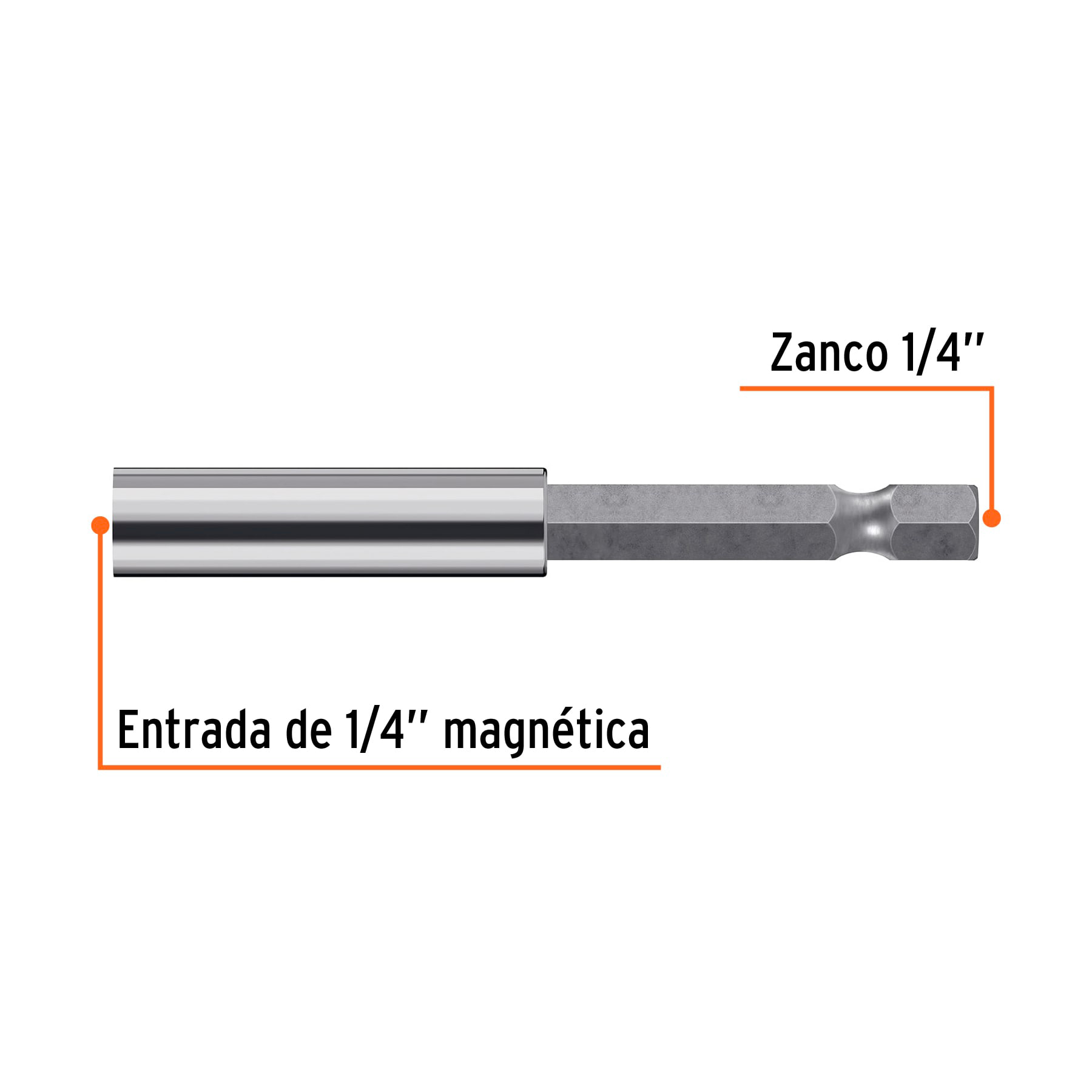 Estuche con 5 extensiones de 70 mm, magnéticas, EXPERT TRUPER