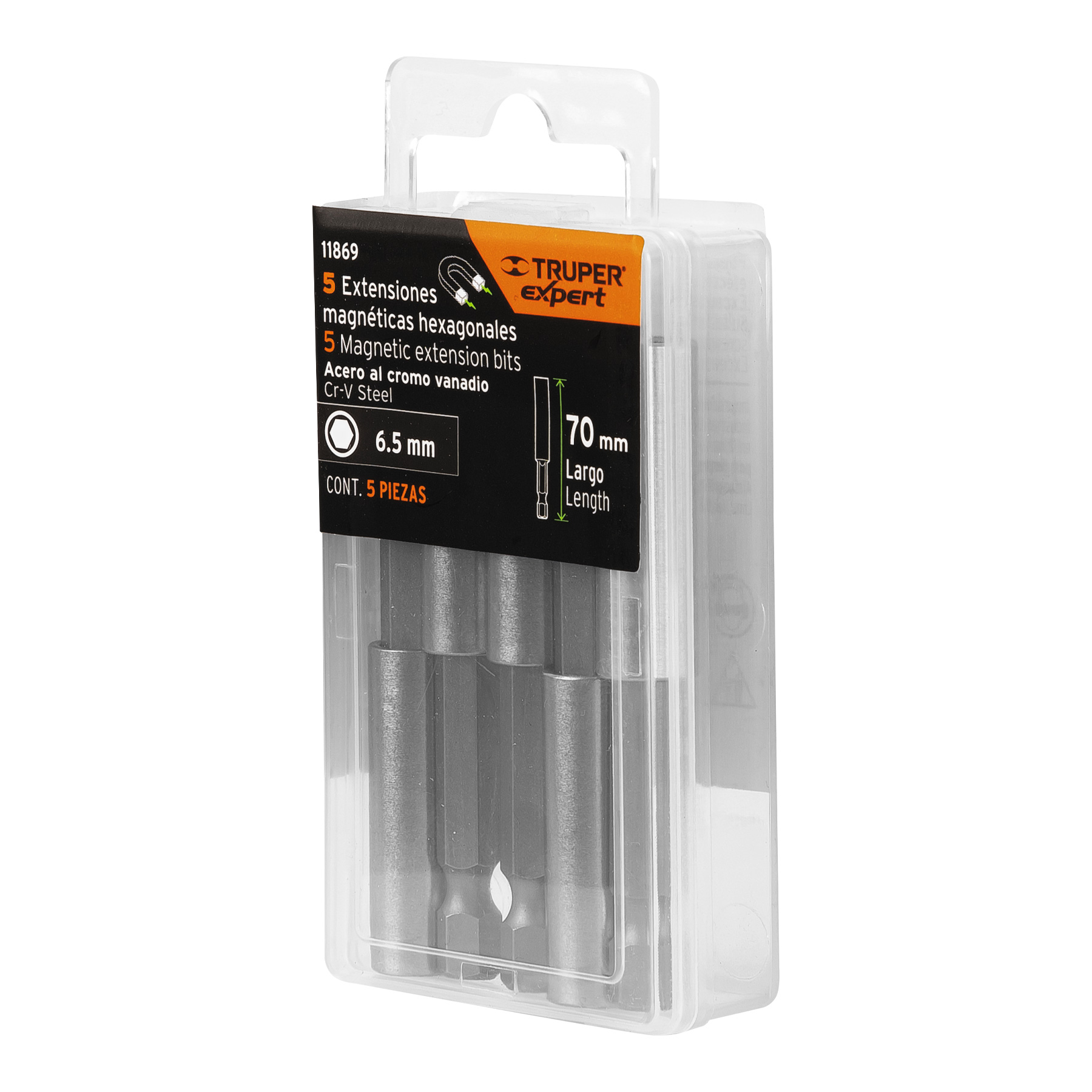 Estuche con 5 extensiones de 70 mm, magnéticas, EXPERT TRUPER