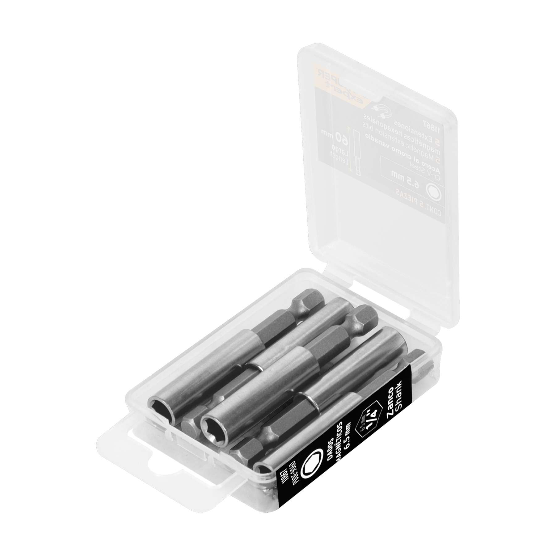 Estuche con 5 extensiones de 60 mm, magnéticas, EXPERT TRUPER