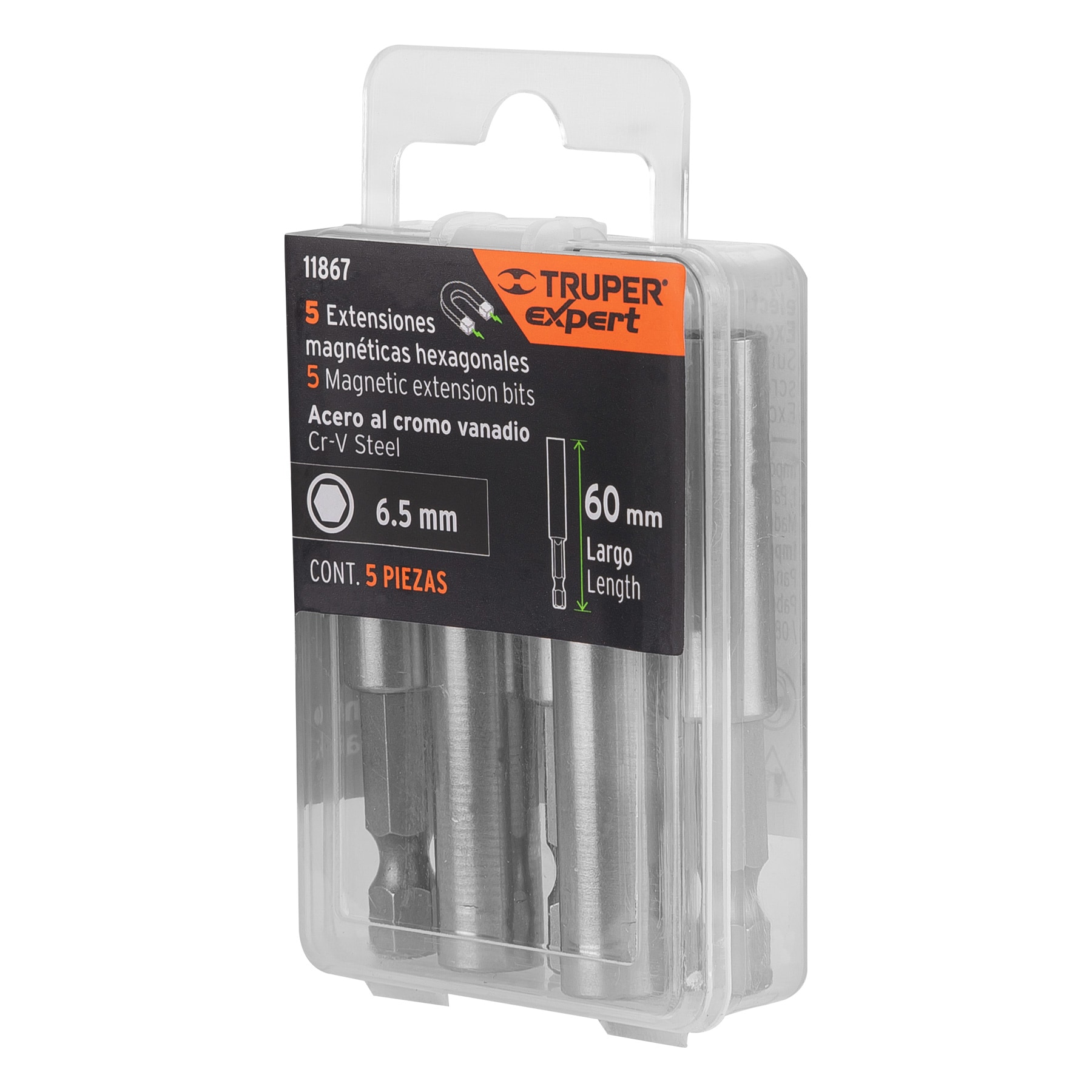 Estuche con 5 extensiones de 60 mm, magnéticas, EXPERT TRUPER