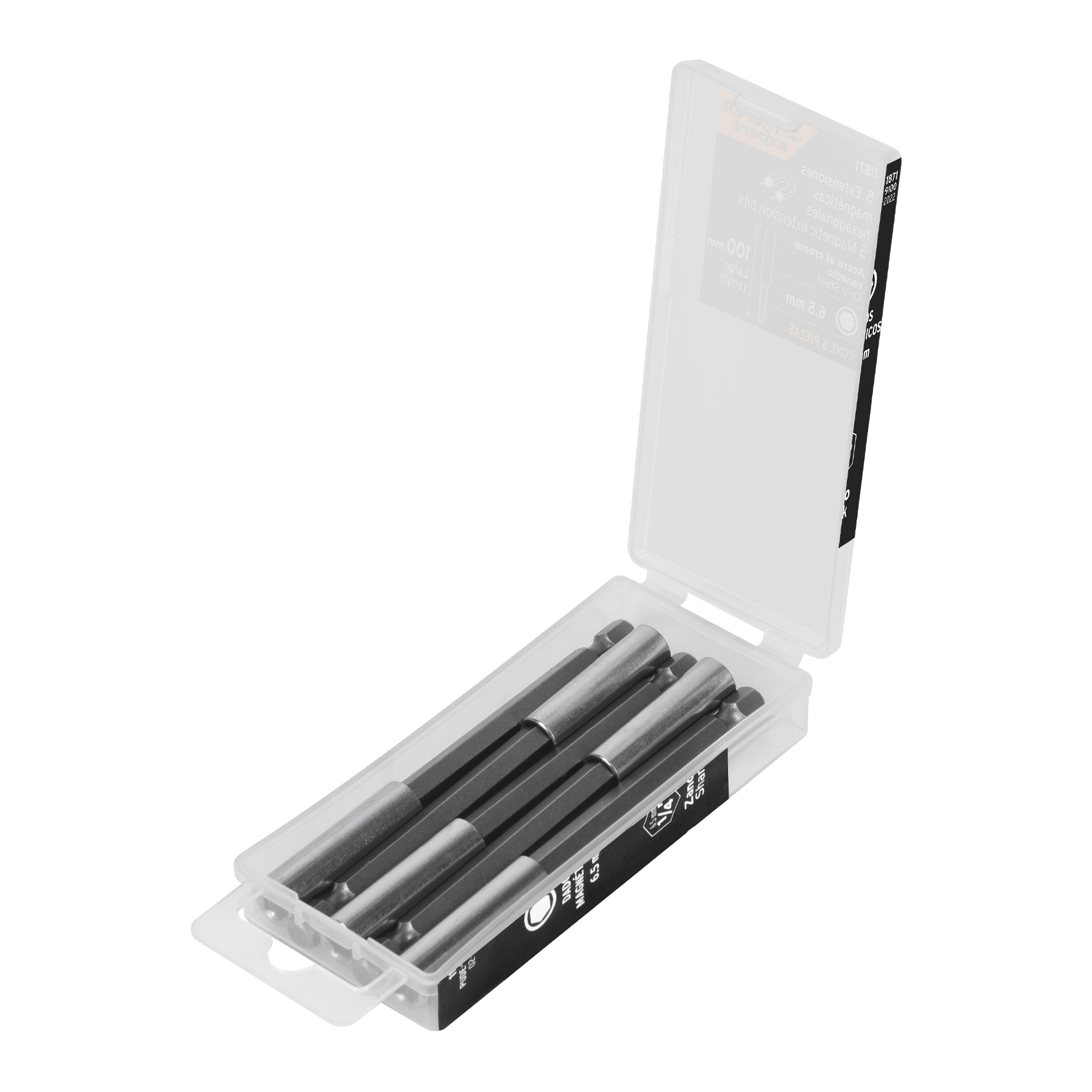 Estuche con 5 extensiones de 100 mm, magnéticas, EXPERT TRUPER